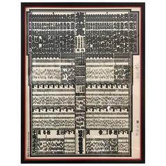 japanese caligraphy MidCentury Japanese Woodcut Caligraphy Print