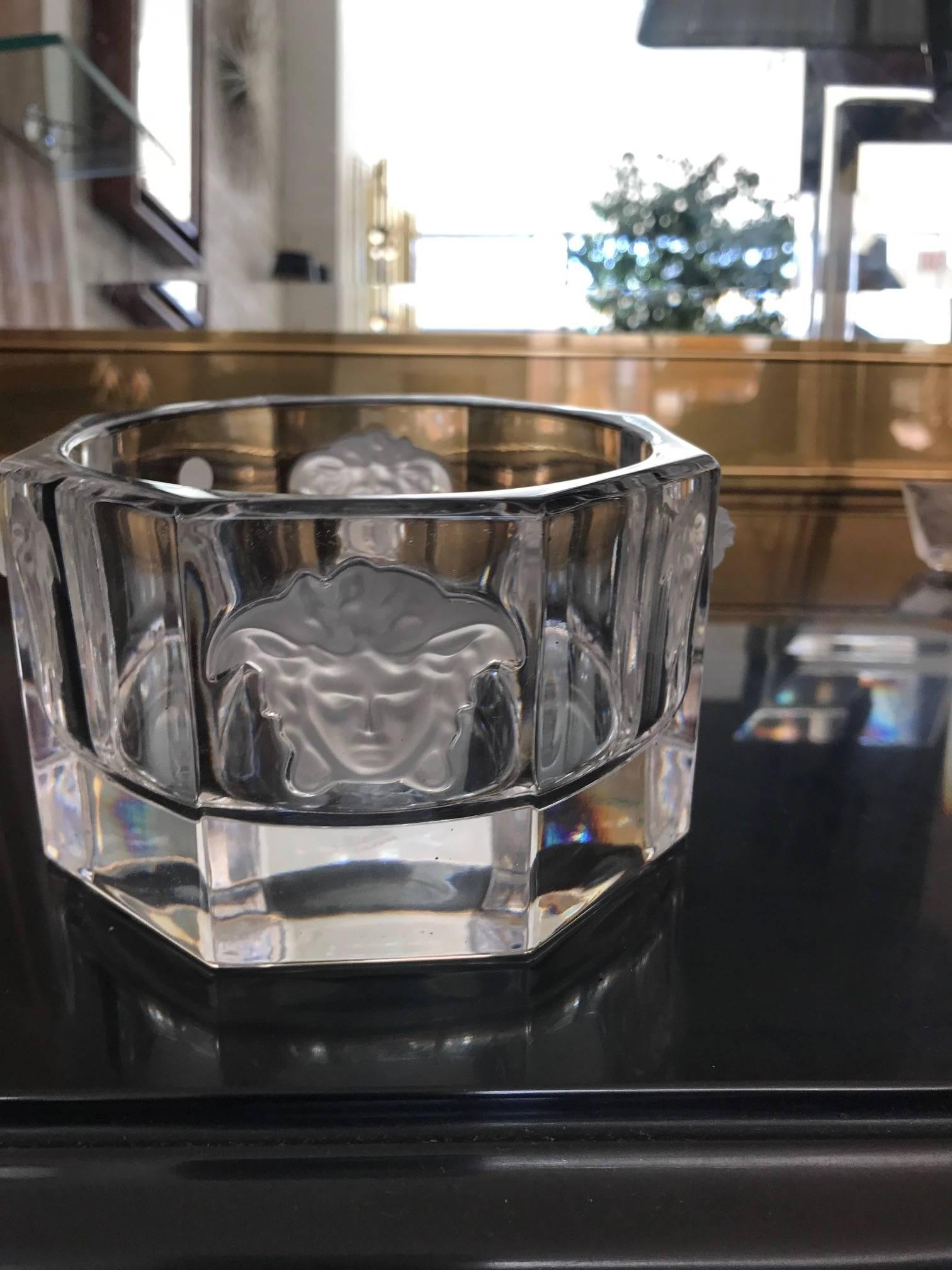 German Versace Medusa Lumiere Crystal Bottle Coaster Rosenthal