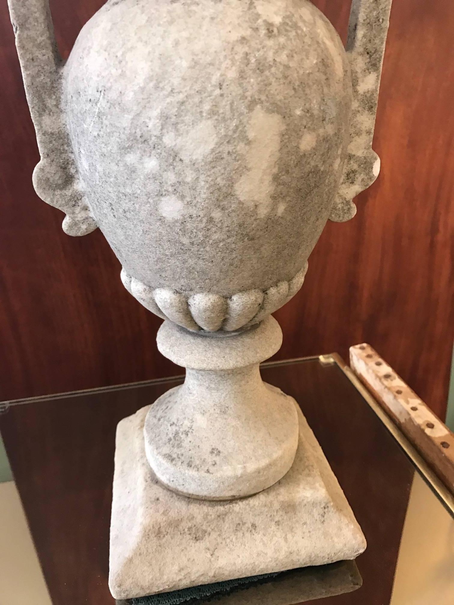 Neoclassic Italian Marble Urn 19th Century Architectural Element 1