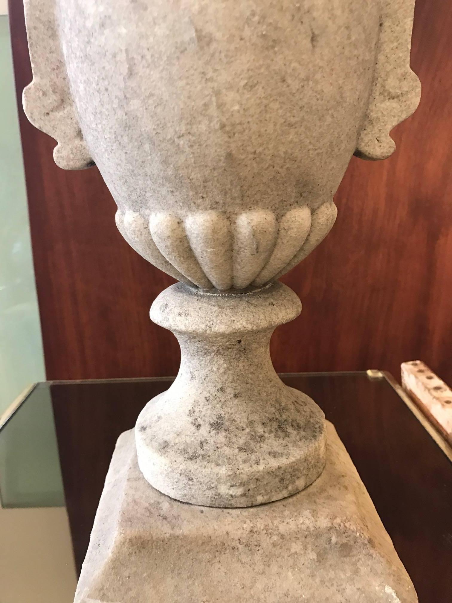 Neoclassic Italian Marble Urn 19th Century Architectural Element 3