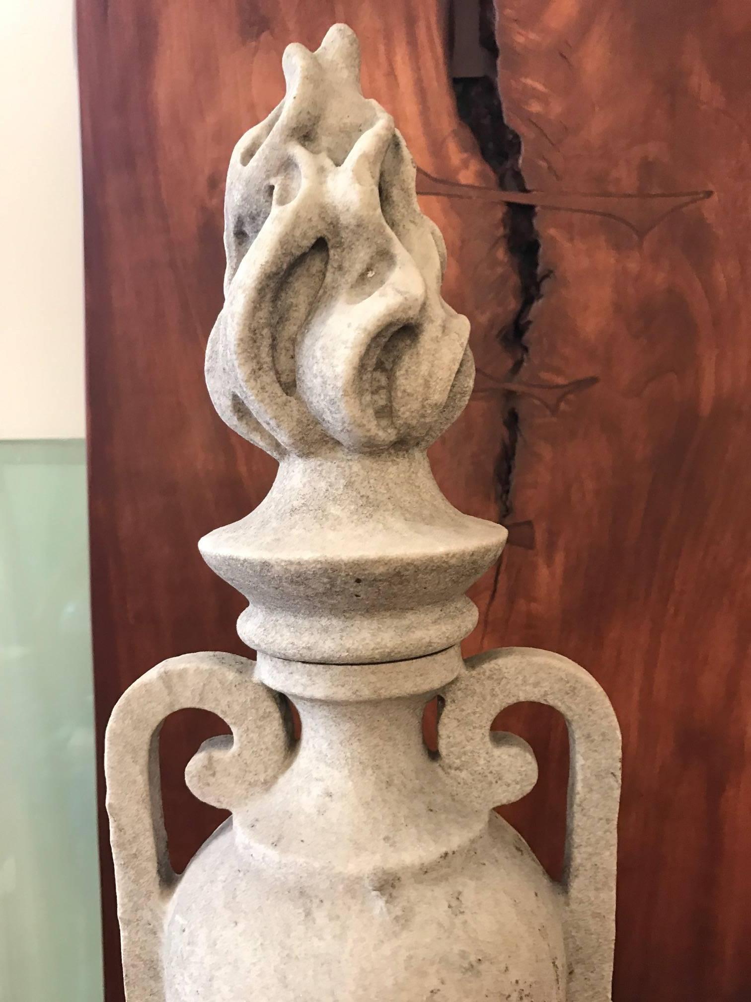 Neoclassic Italian Marble Urn 19th Century Architectural Element 5