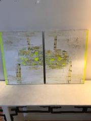 Pair Modern Abstract Oil Paintings