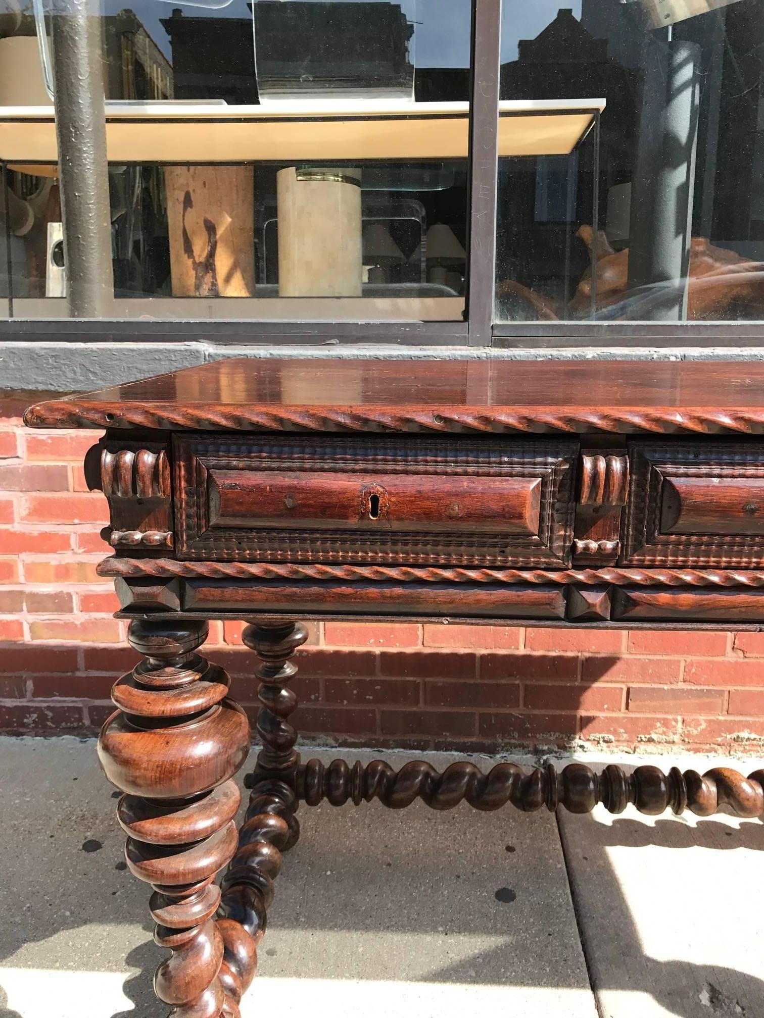 Portuguese Rosewood 18th Century  Library Center Table 1