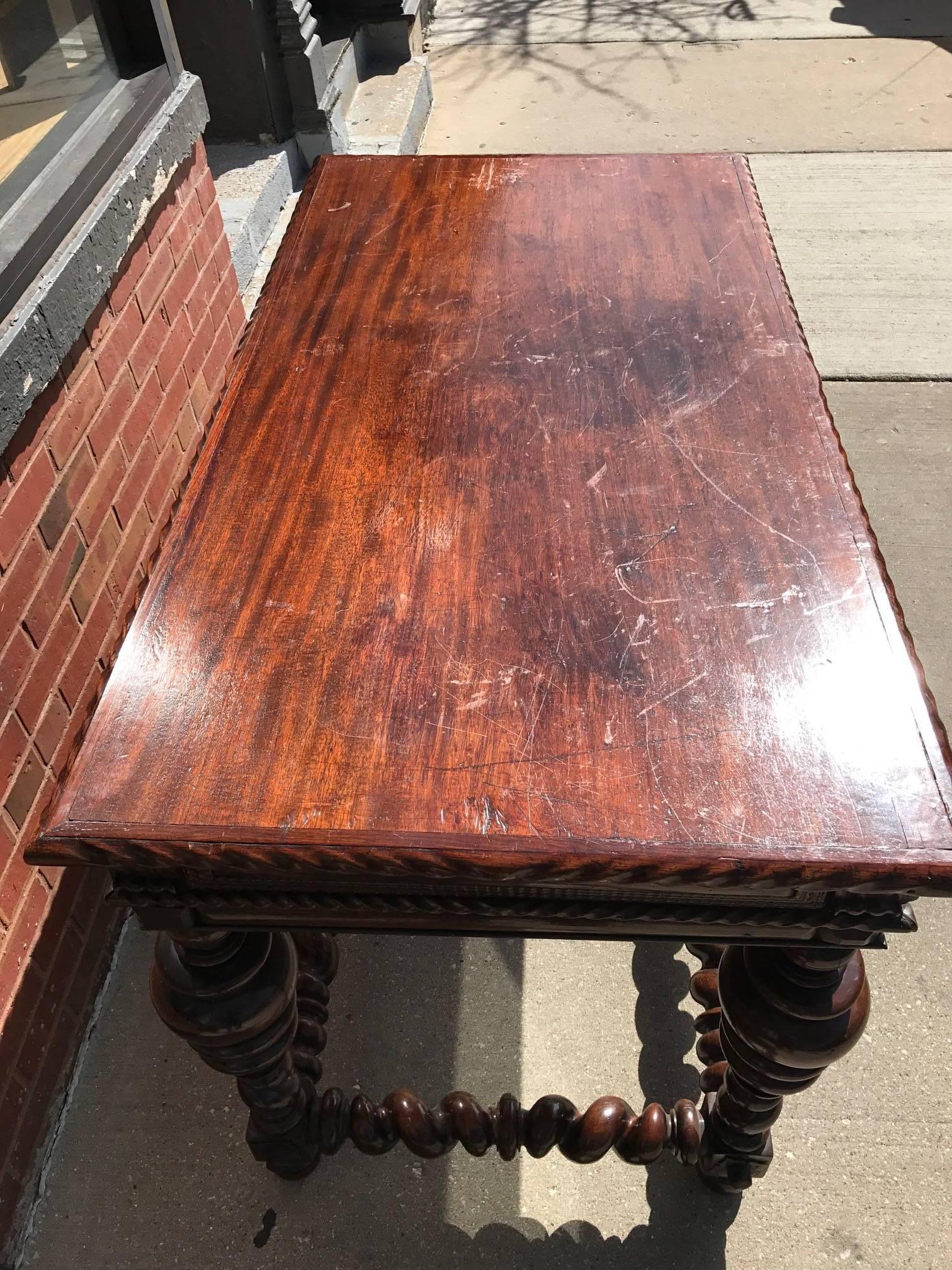 Portuguese Rosewood 18th Century  Library Center Table 3