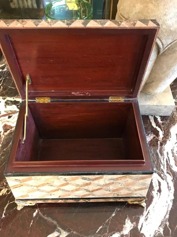 Large Maitland Smith Tessolated Stone Decorative Box at 1stDibs