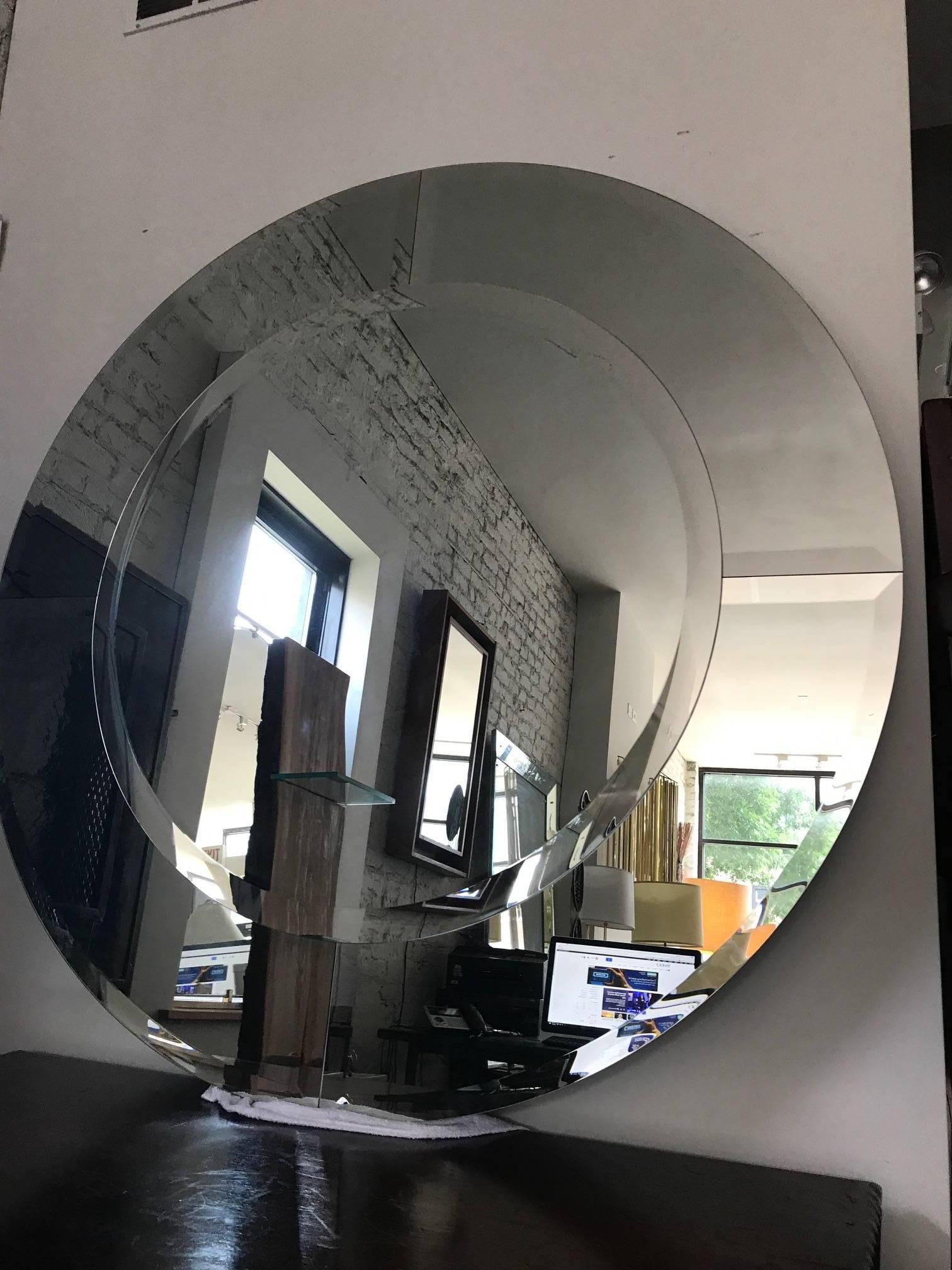 Beveled Karl Springer Round Large Saturn Mirror