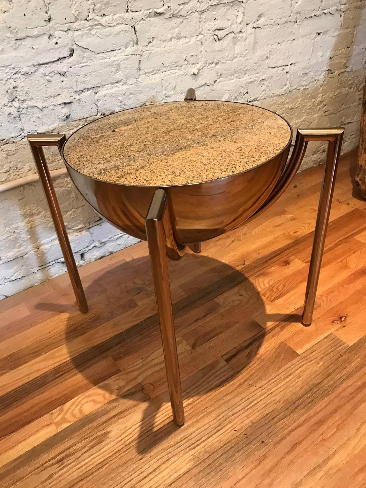 Brueton Bronze Side or End Table by J Wade Beam In Good Condition In Chicago, IL