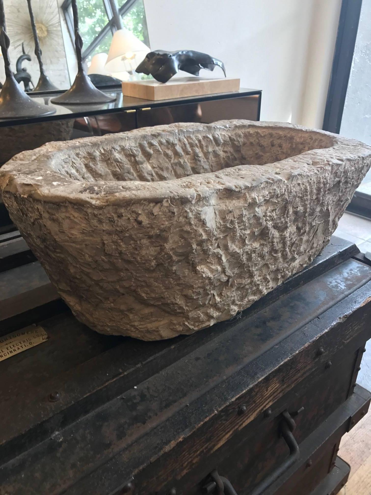 Chinese Oval Stone Mortar Trough 1