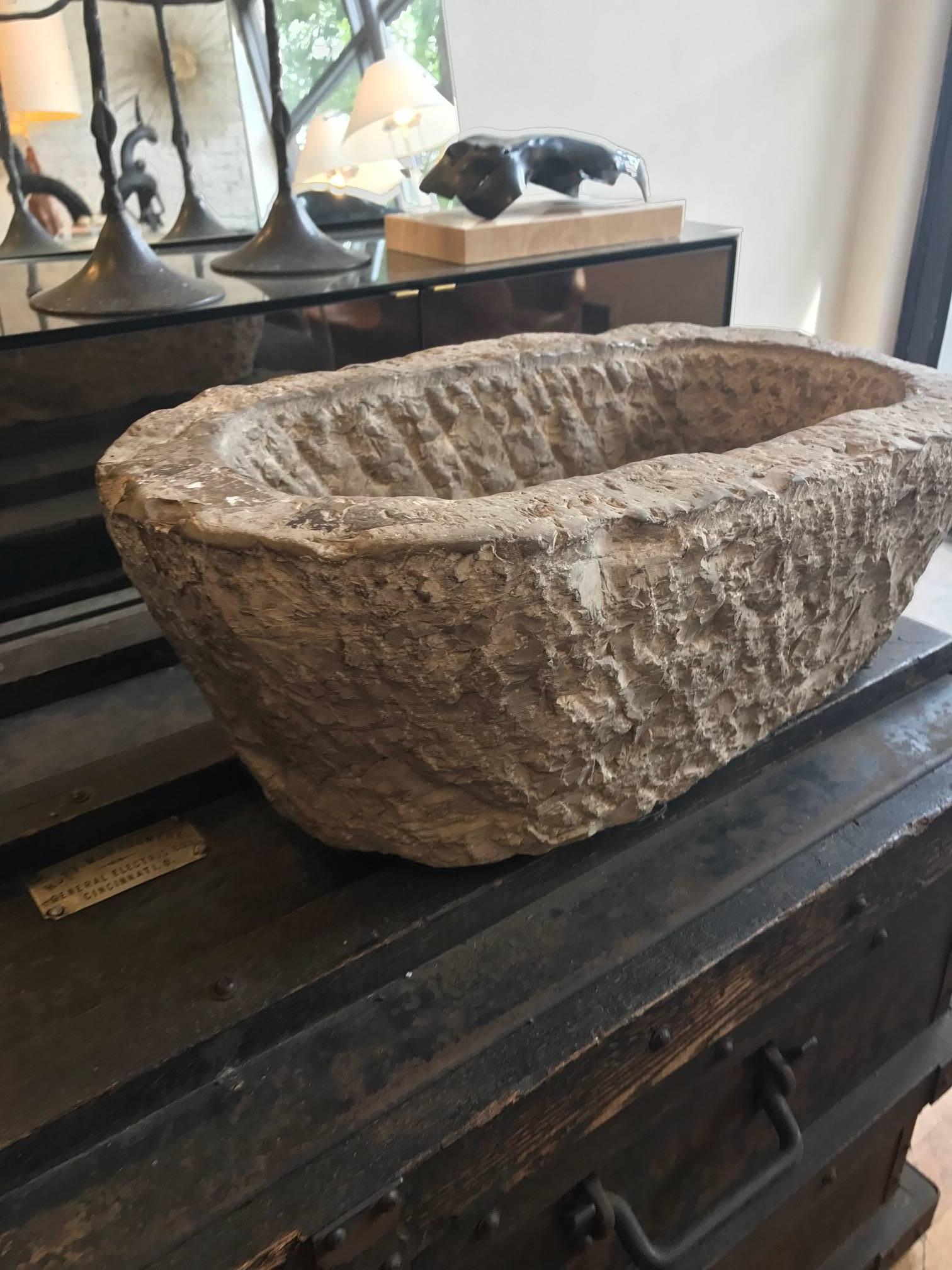 Chinese Oval Stone Mortar Trough 2