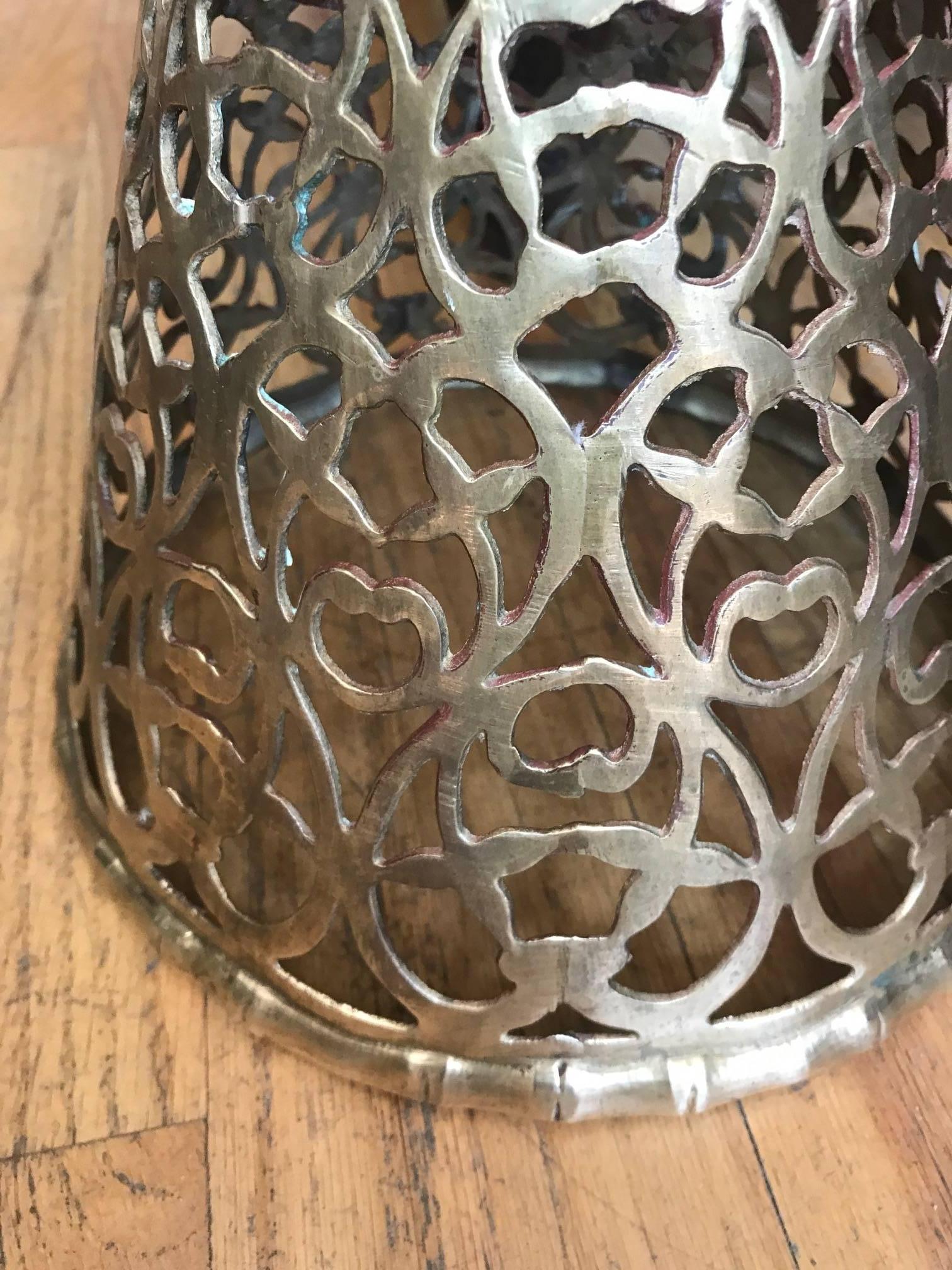 Moroccan Pierced Brass End or Side Table 5