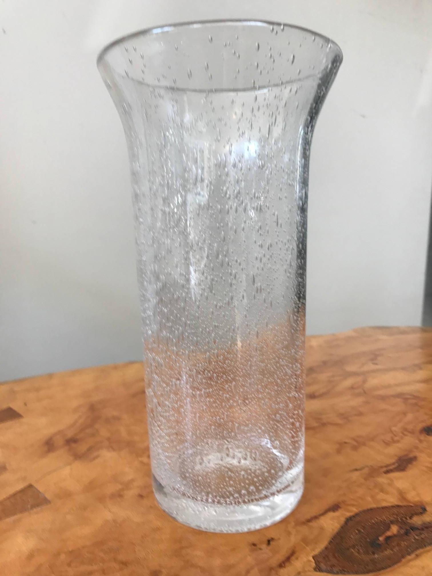 Murano Clear Glass Vase with Bubble Inclusions 1