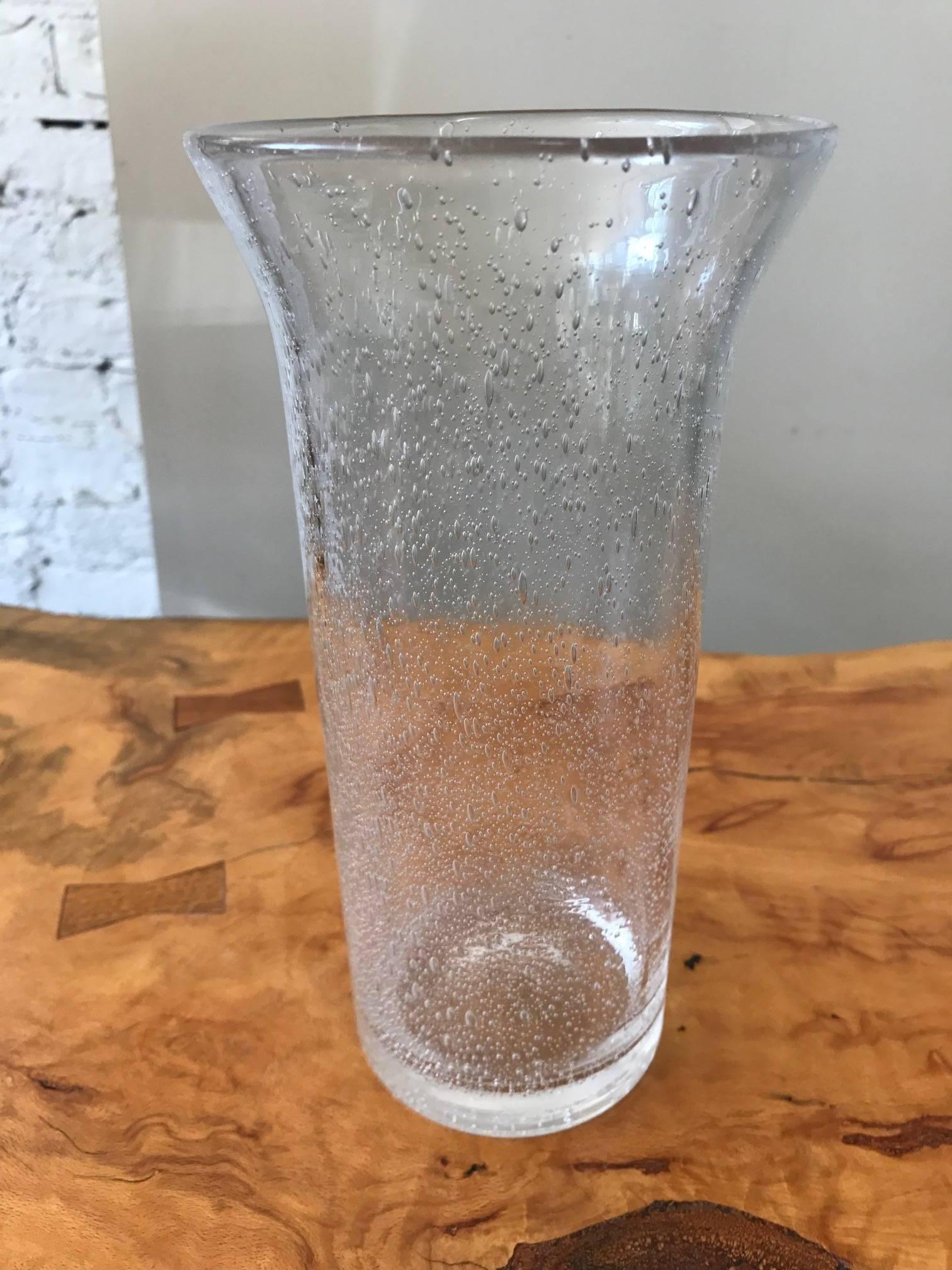 Murano Clear Glass Vase with Bubble Inclusions 2