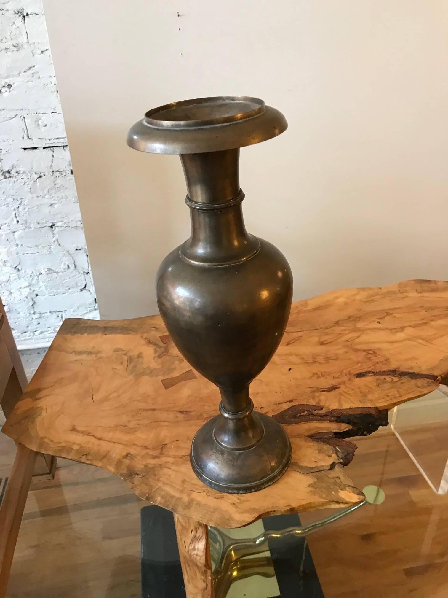 Kashmiri Anglo-Indian Brass Vase For Sale 1