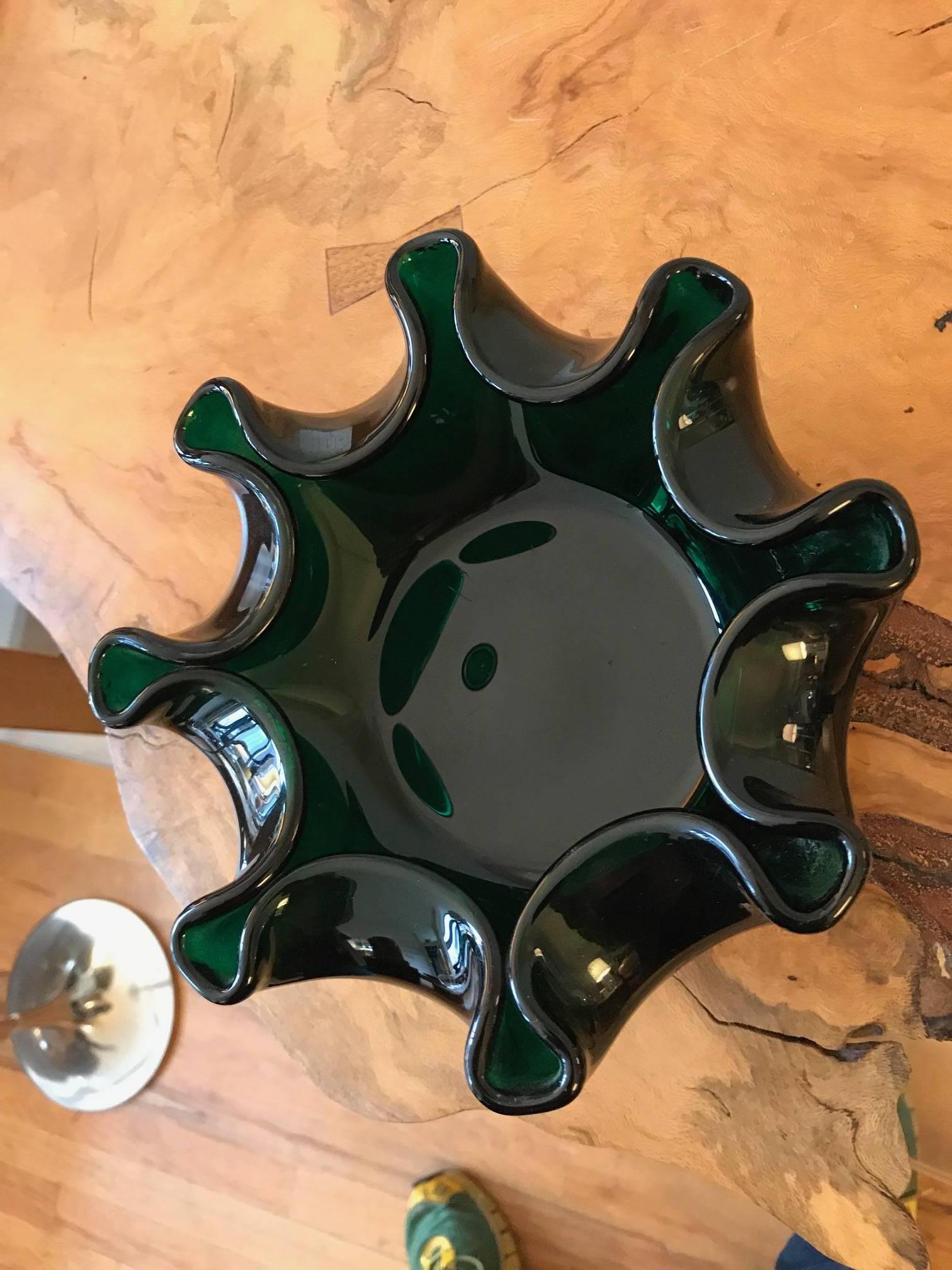 Murano Sommerso Italian Art Glass Centerpiece Bowl 1