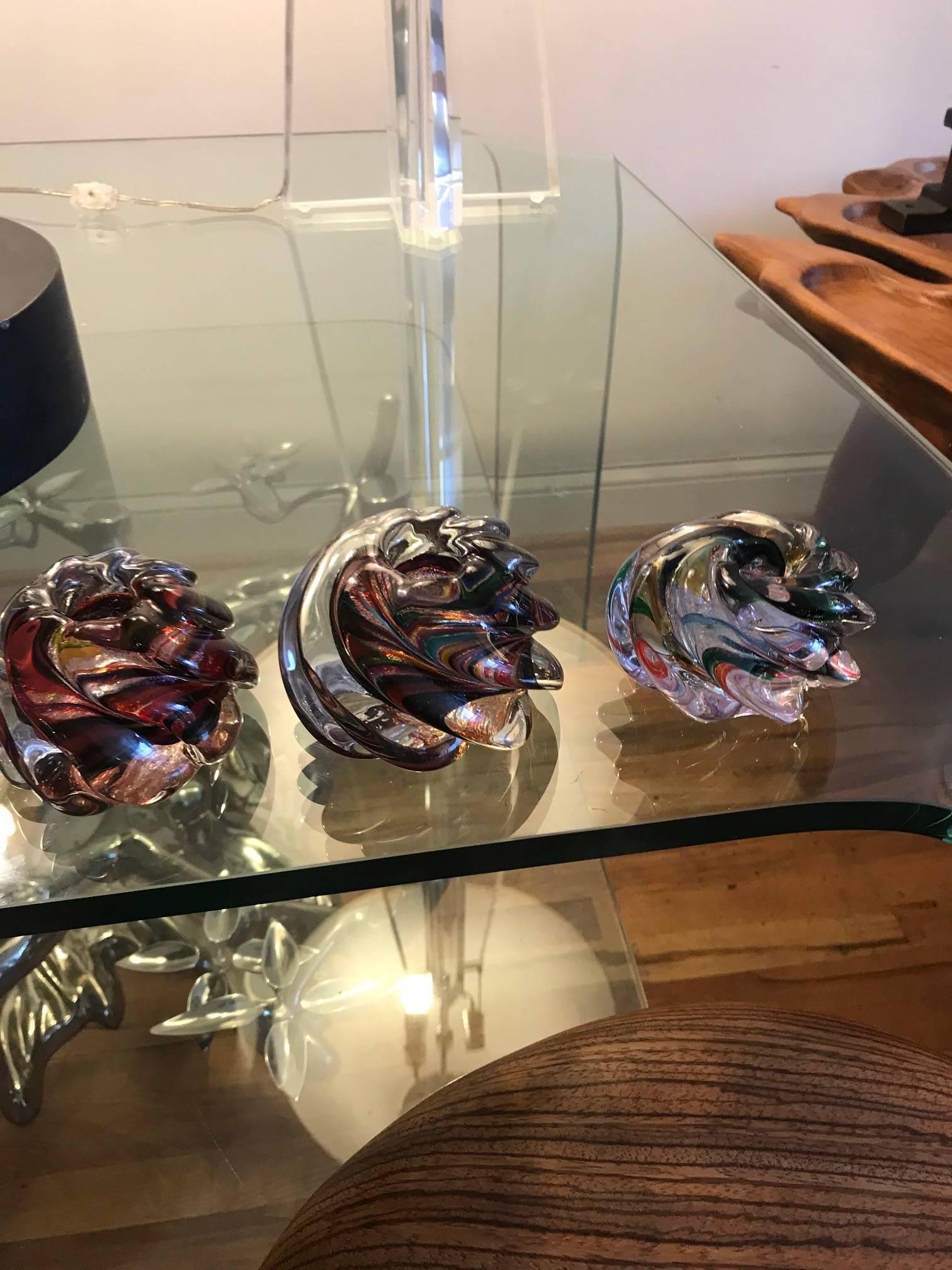 Three Murano Glass Votive Candle holders In Good Condition In Chicago, IL