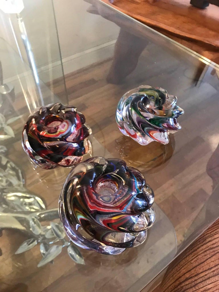 Three Murano Glass Votive Candle holders at 1stDibs