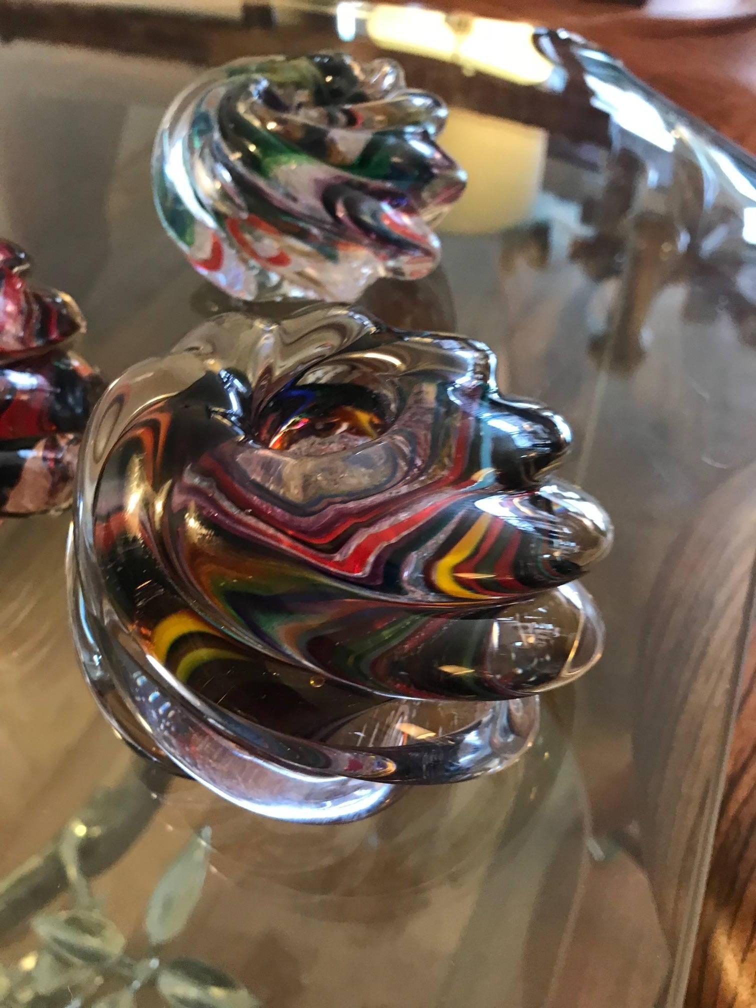 Three Murano Glass Votive Candle holders 1