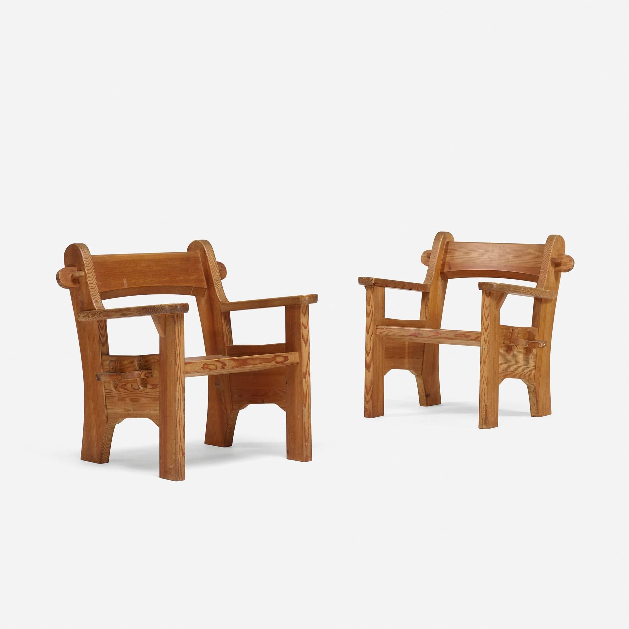 Berga lounge chairs, pair by David Rosén for Nordiska Kompaniets Verkstäder.