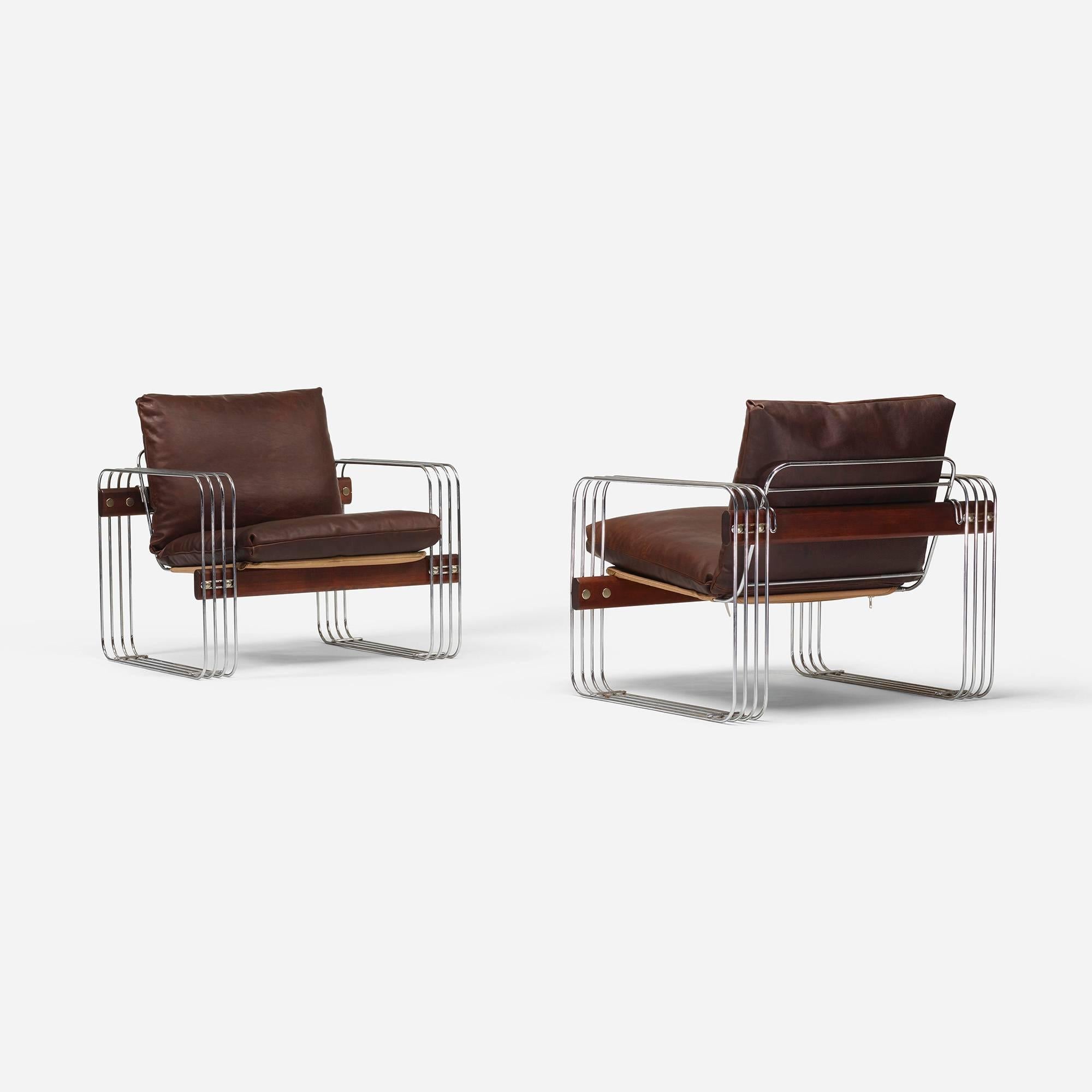 American Pair of Ascona Lounge Chairs by Heinz Meier for Landes