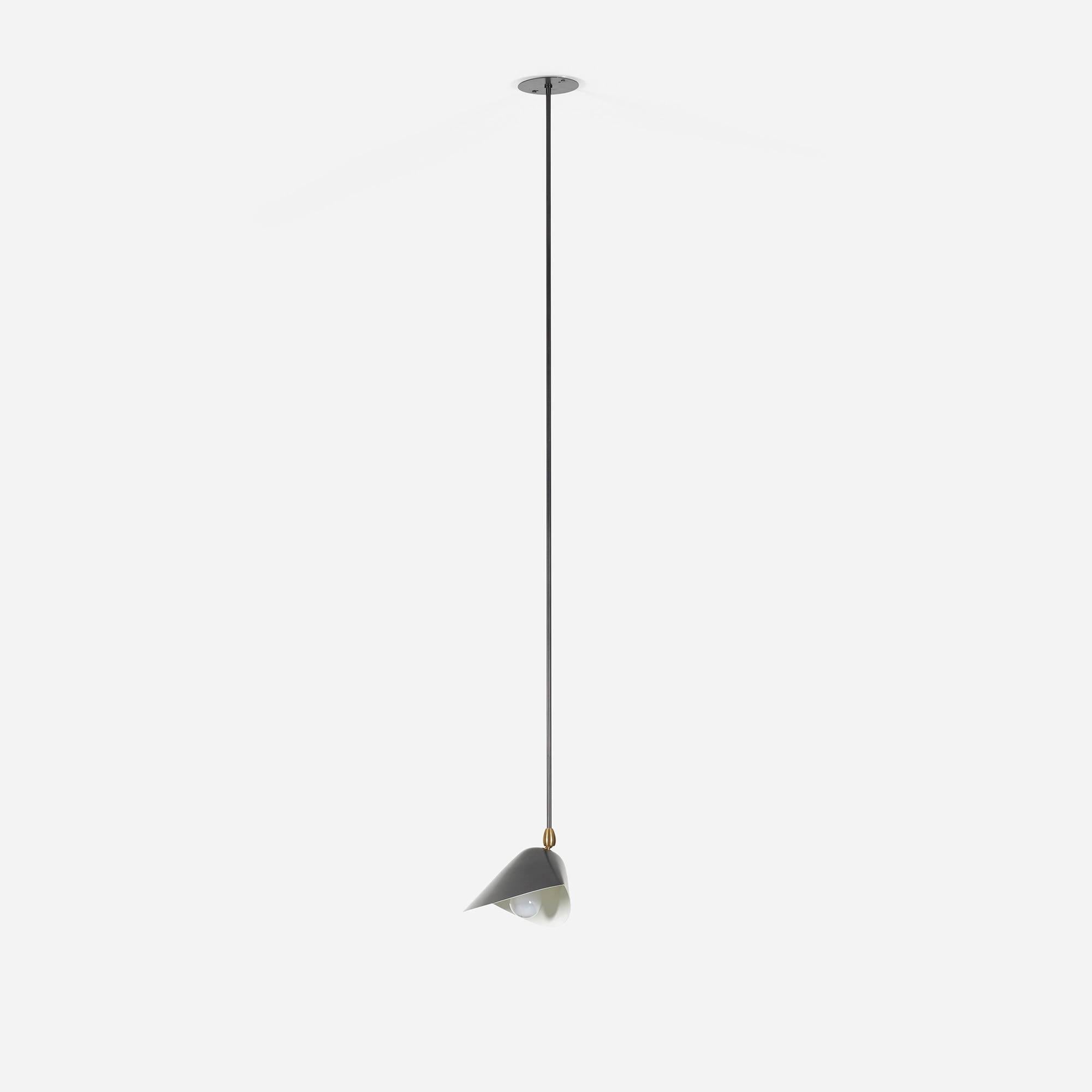 Dynamic alone or in groups, these Library Ceiling Lamps by Serge Mouille can be used to highlight art, books or as general illumination. Fifty examples are available, price listed is for one light. Reviewed and recognized by Edition Serge Mouille. 