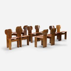 Ensemble de dix chaises africaines de la série Artona d'Afra & Tobia Scarpa