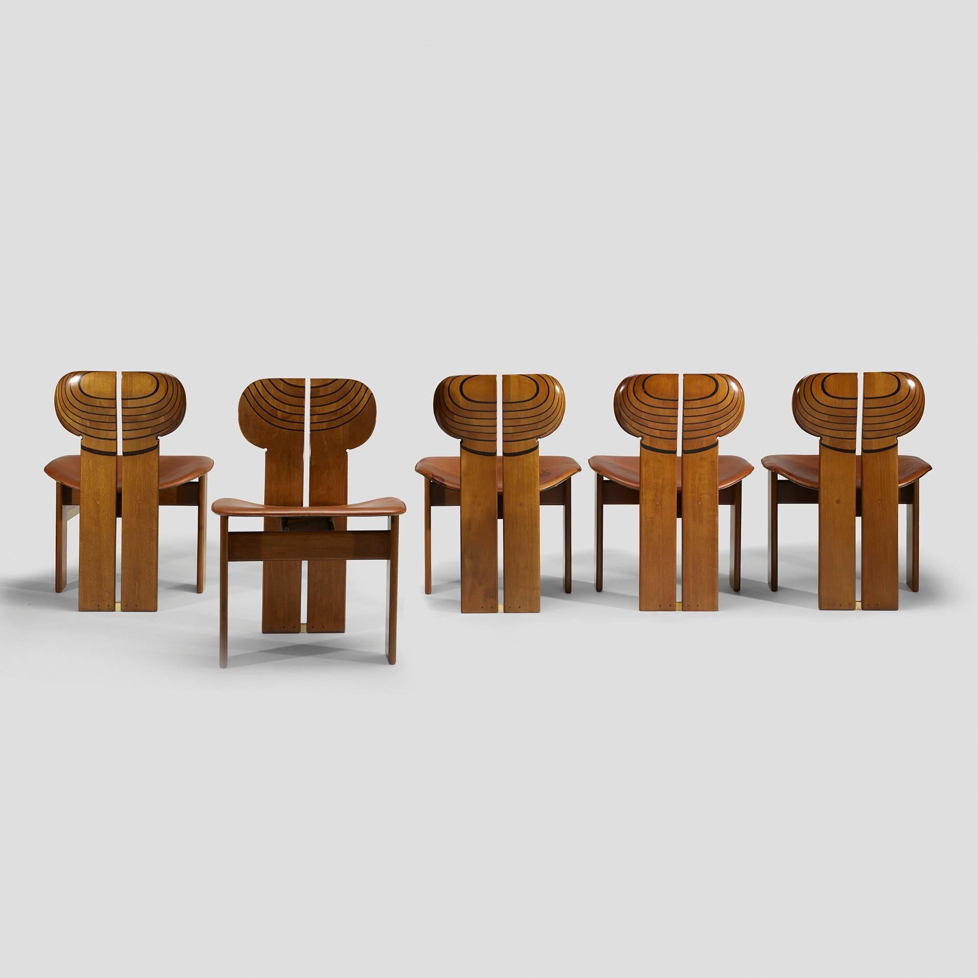 Italian Set of Ten Africa Chairs from the Artona Series by Afra & Tobia Scarpa