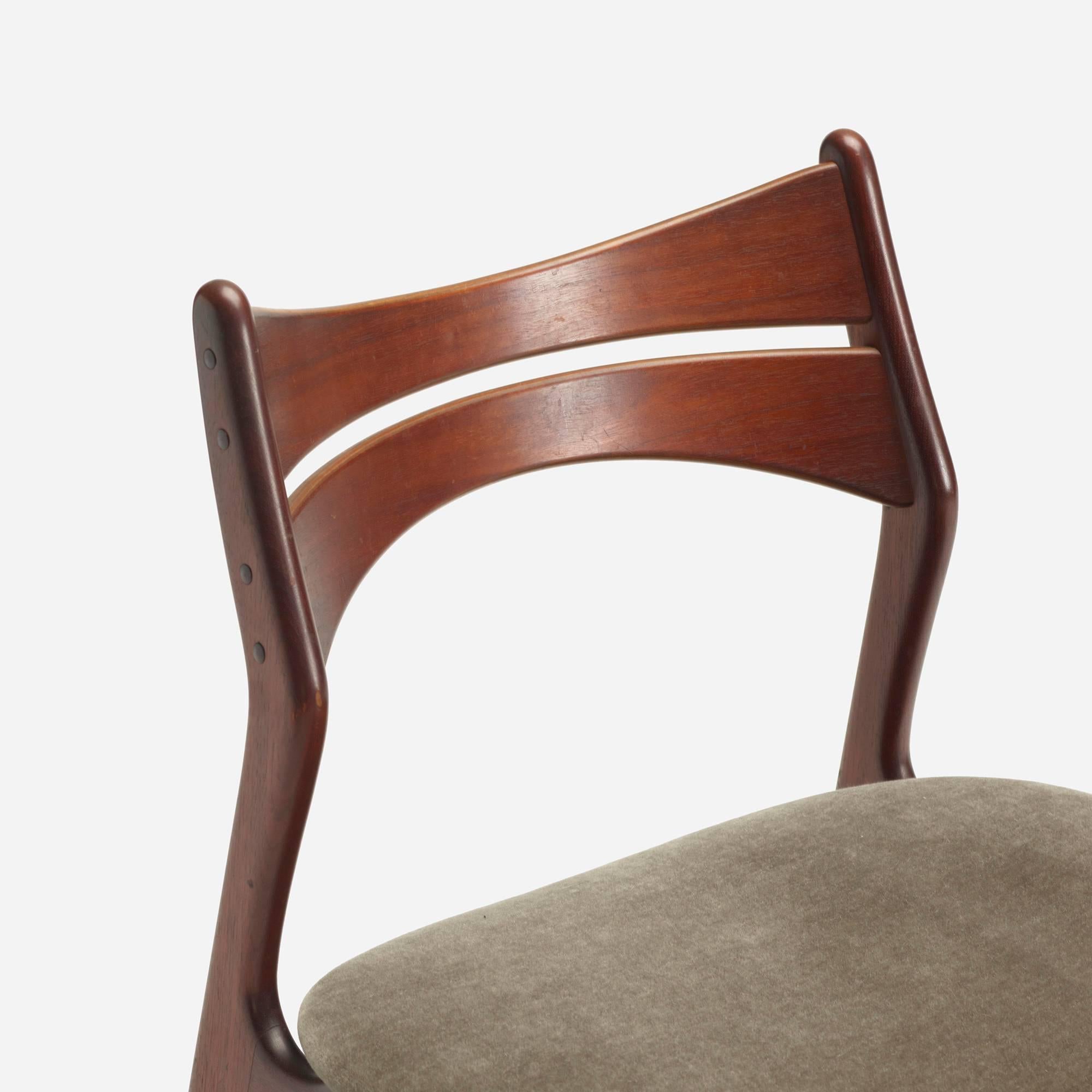 Scandinavian Modern Dining Chairs, Set of Six by Erik Buck For Sale