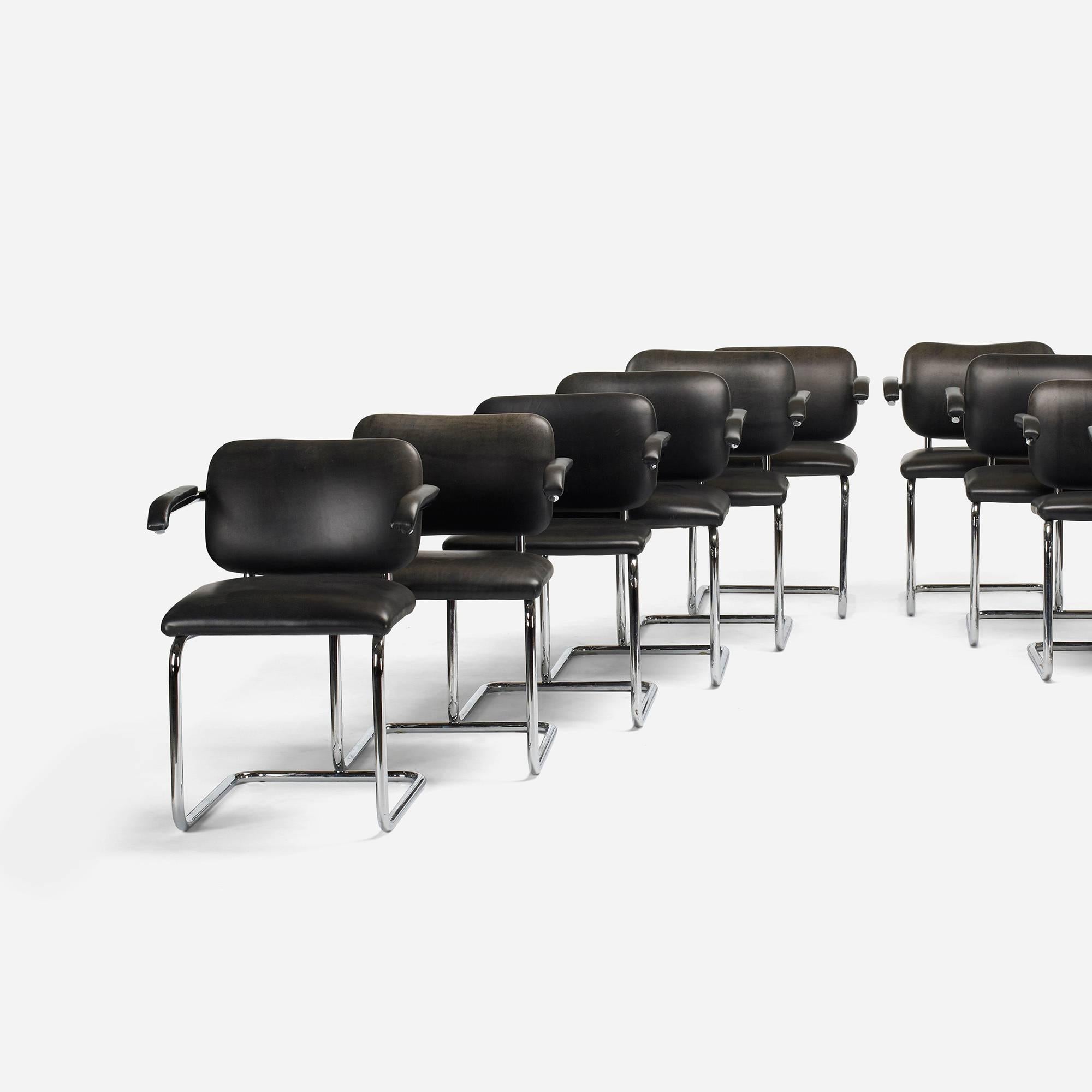 Cesca chairs, set of 12 by Marcel Breuer for Knoll International.