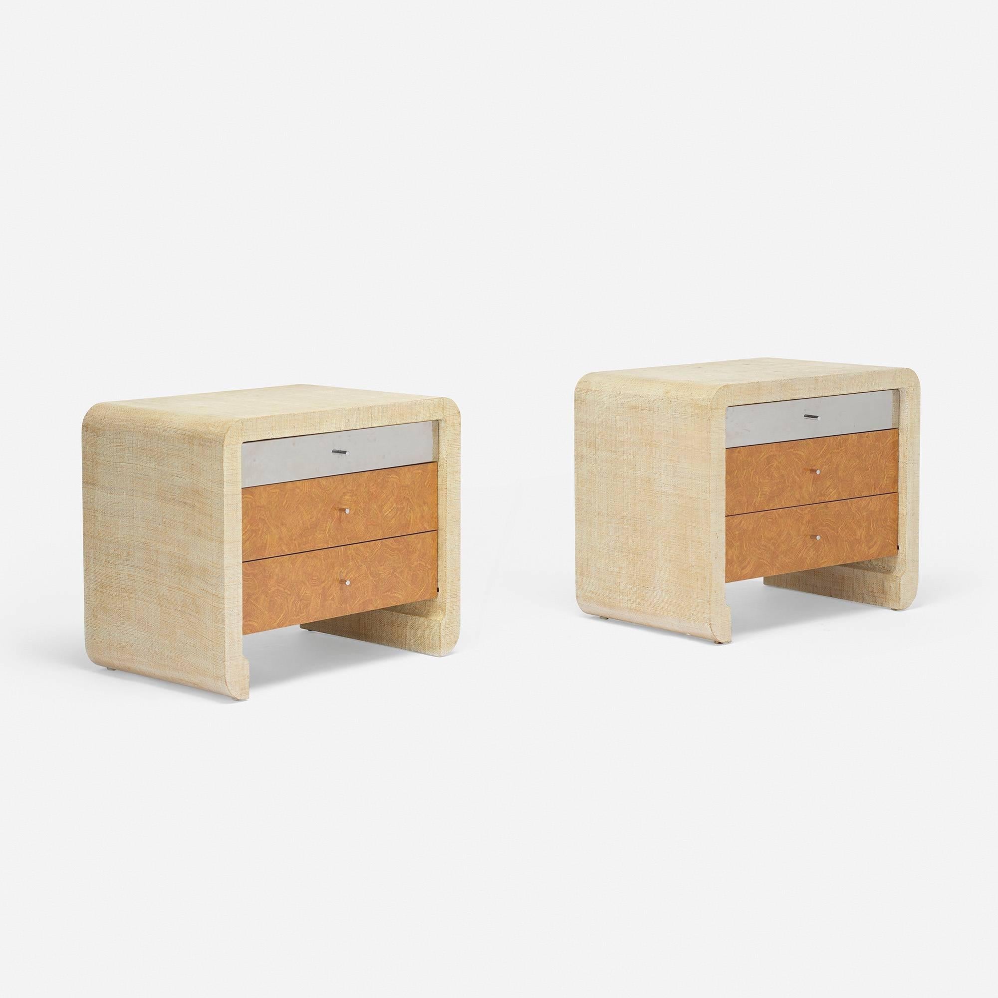 Each nightstand features three drawers.