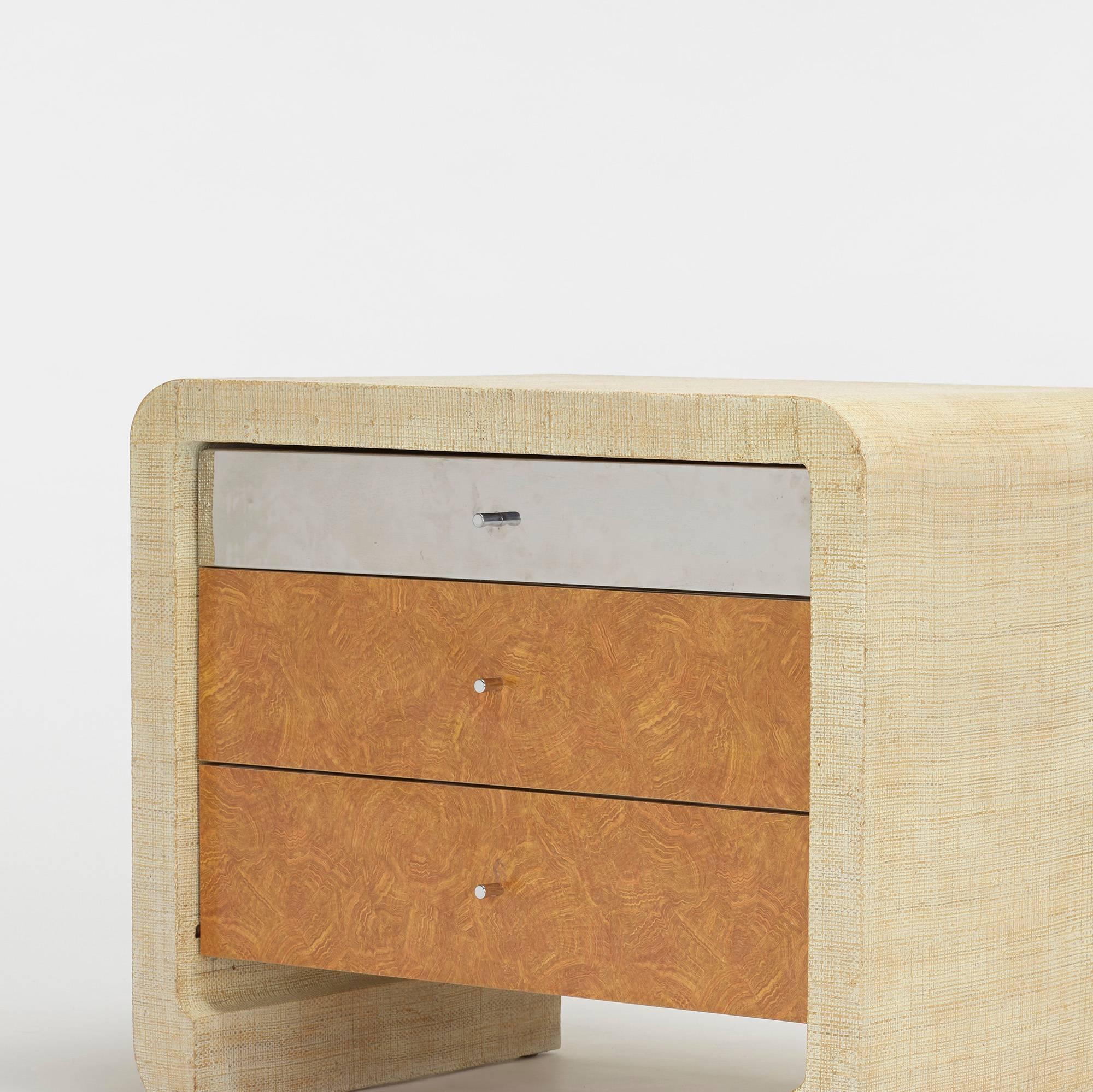 American Pair of Nightstands in the Manner of Karl Springer For Sale