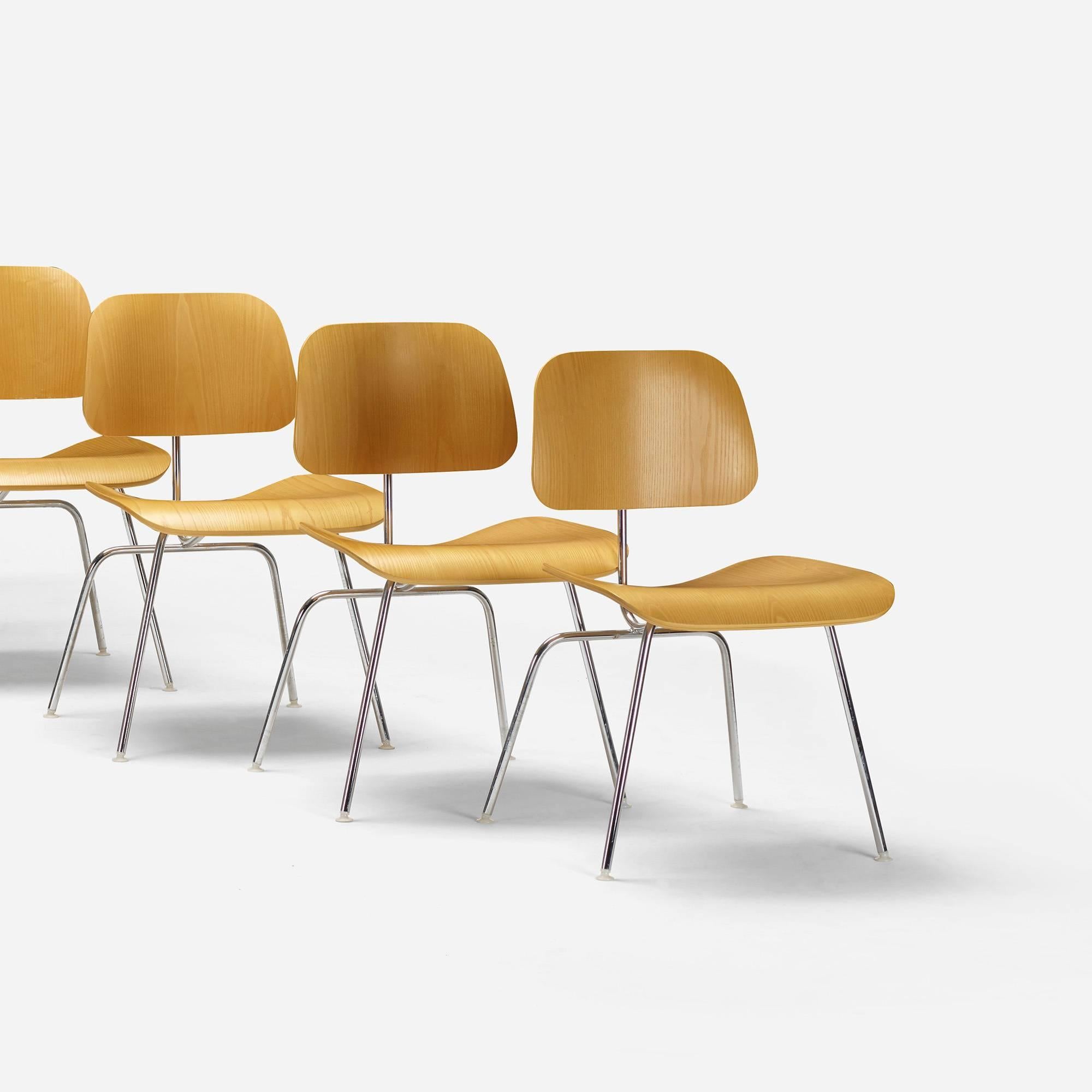 Mid-Century Modern Set of Eight DCMs by Charles and Ray Eames for Herman Miller For Sale