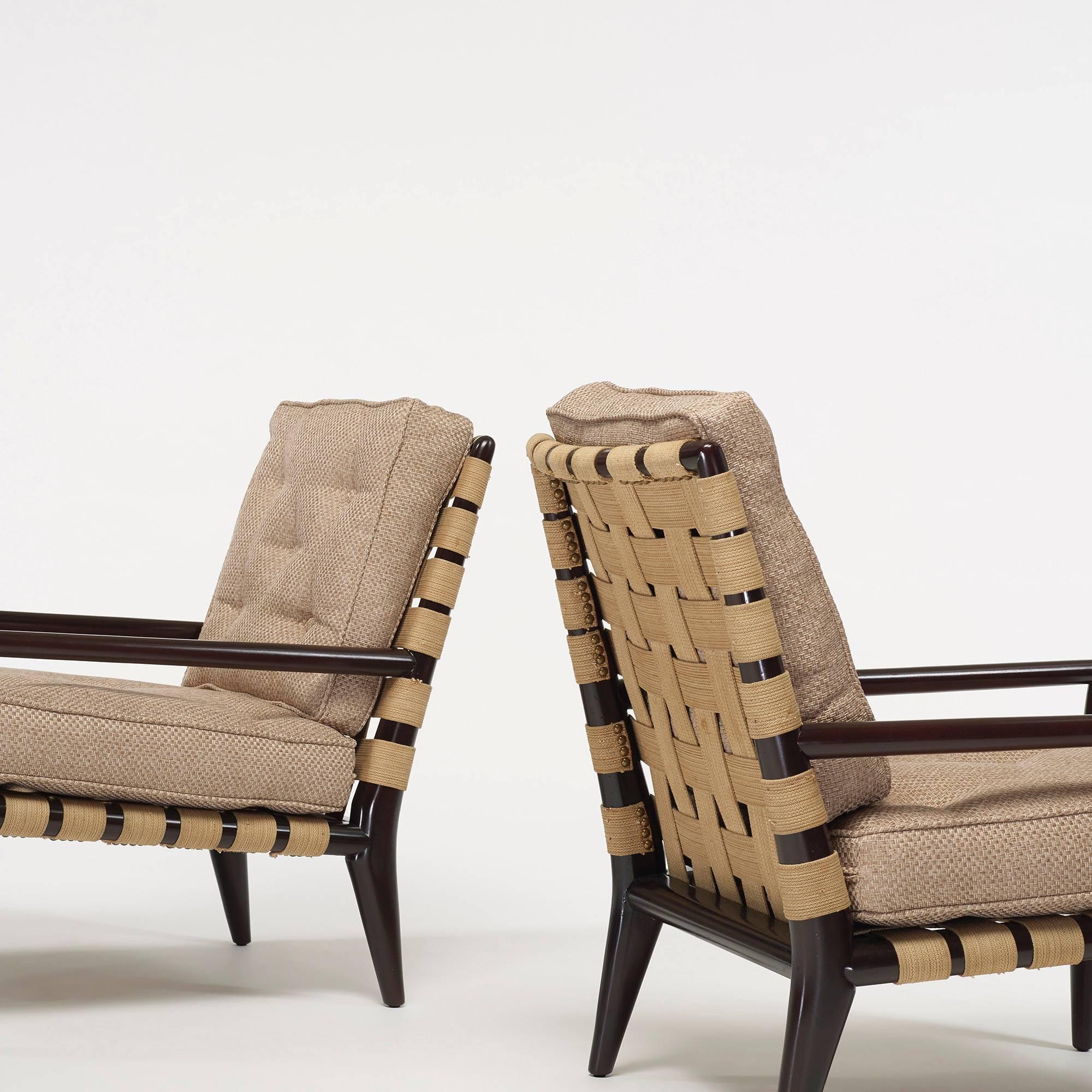 American Lounge Chairs, Model 1720 Pair by T.H. Robsjohn-Gibbings for Widdicomb For Sale