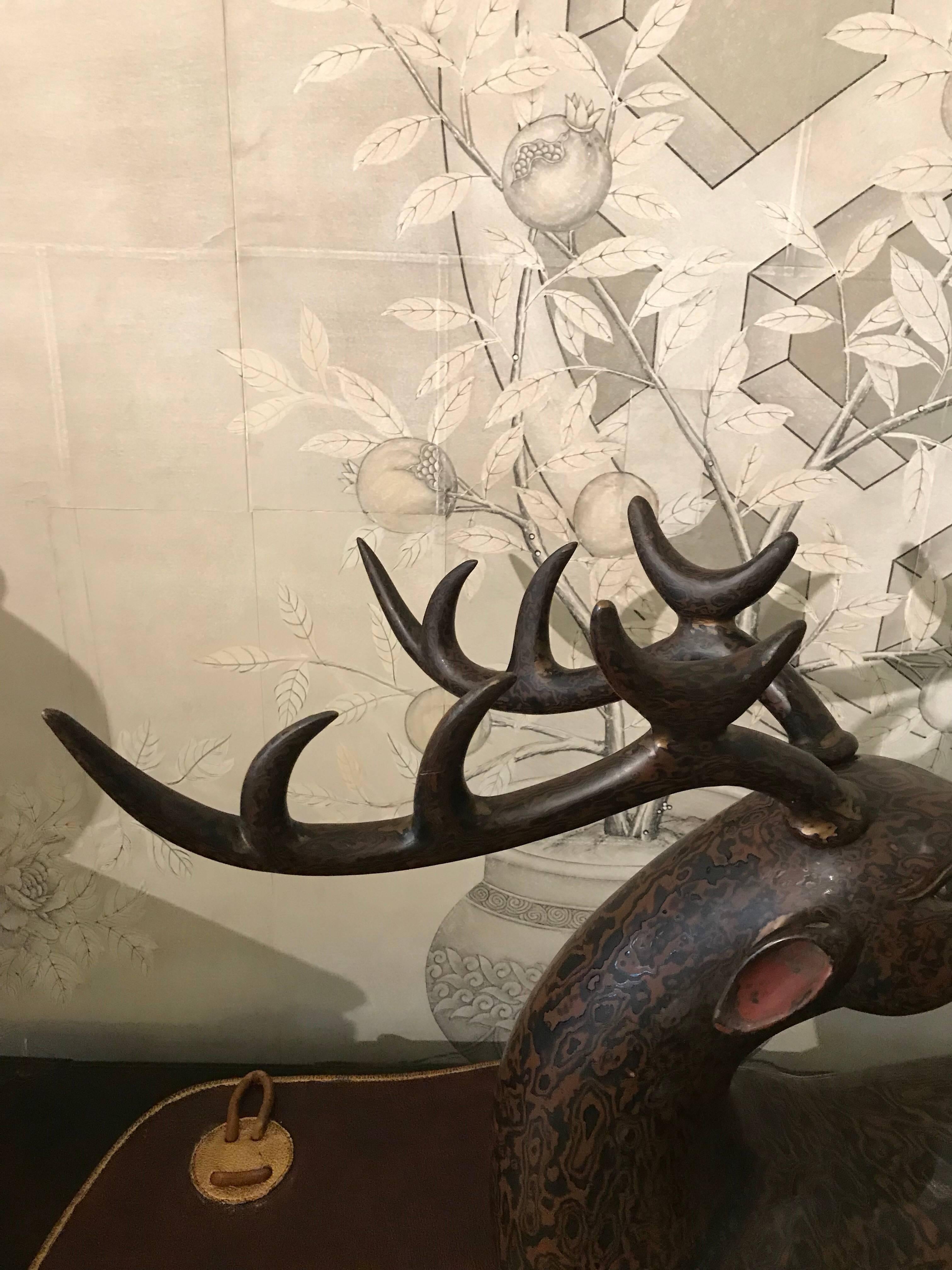 Japanese Lacquer Deer In Good Condition For Sale In New York, NY