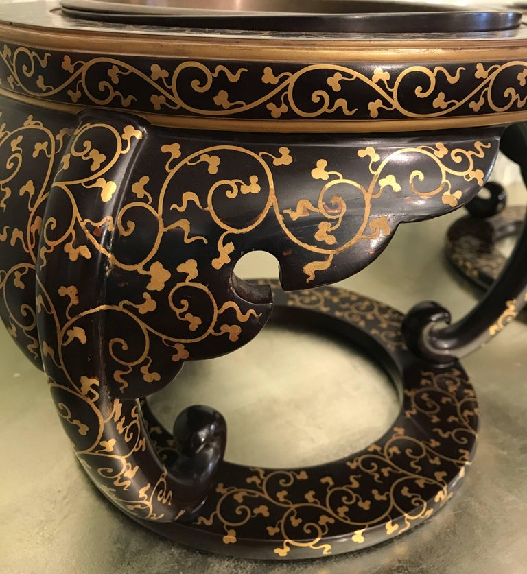 Pair of Japanese Lacquer Braziers For Sale at 1stDibs