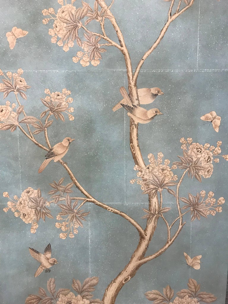 Pair of Gracie Hand-Painted Wallpaper Panels at 1stDibs | gracie wallpaper