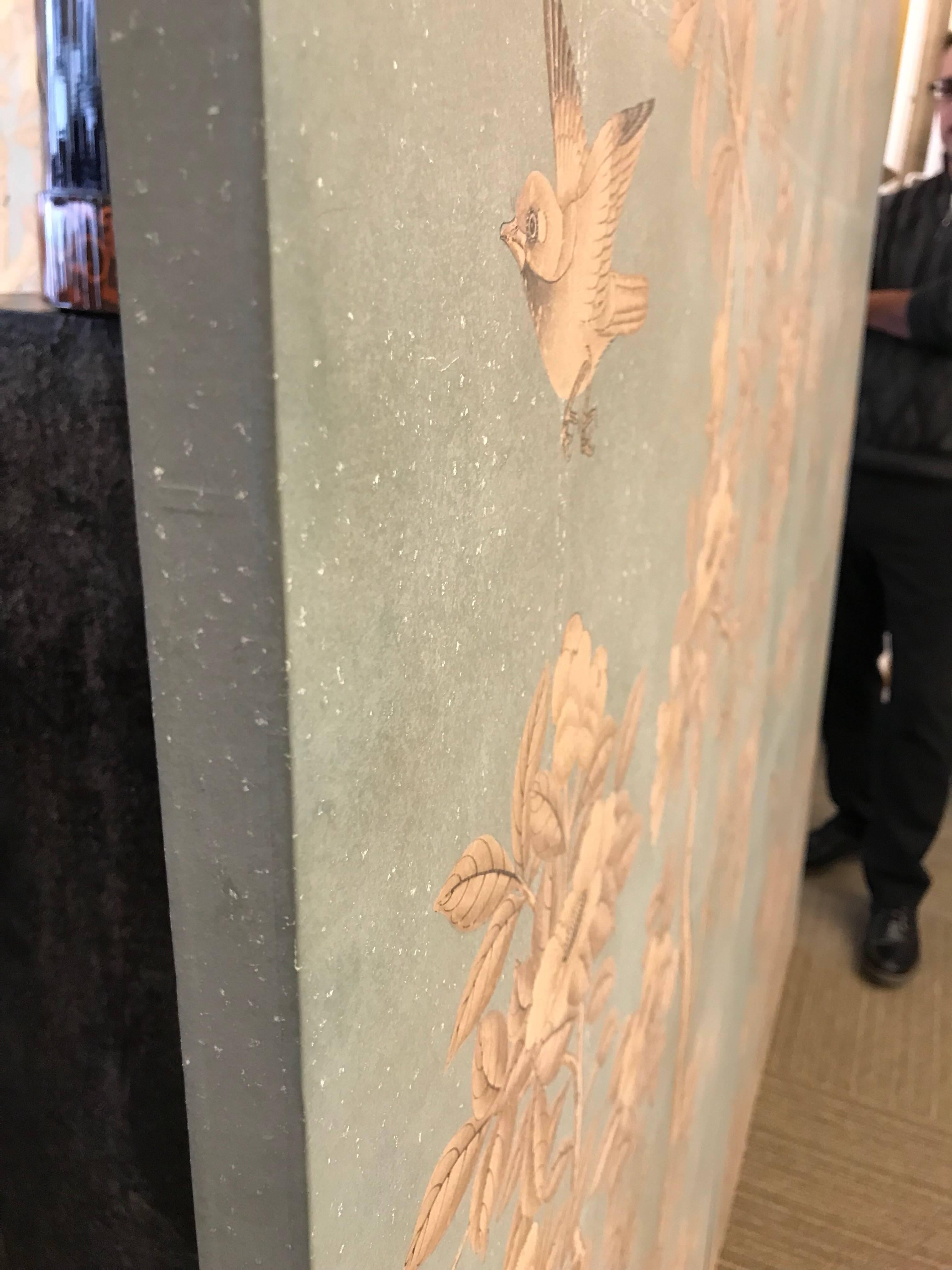 Pair of Gracie Hand-Painted Wallpaper Panels 1