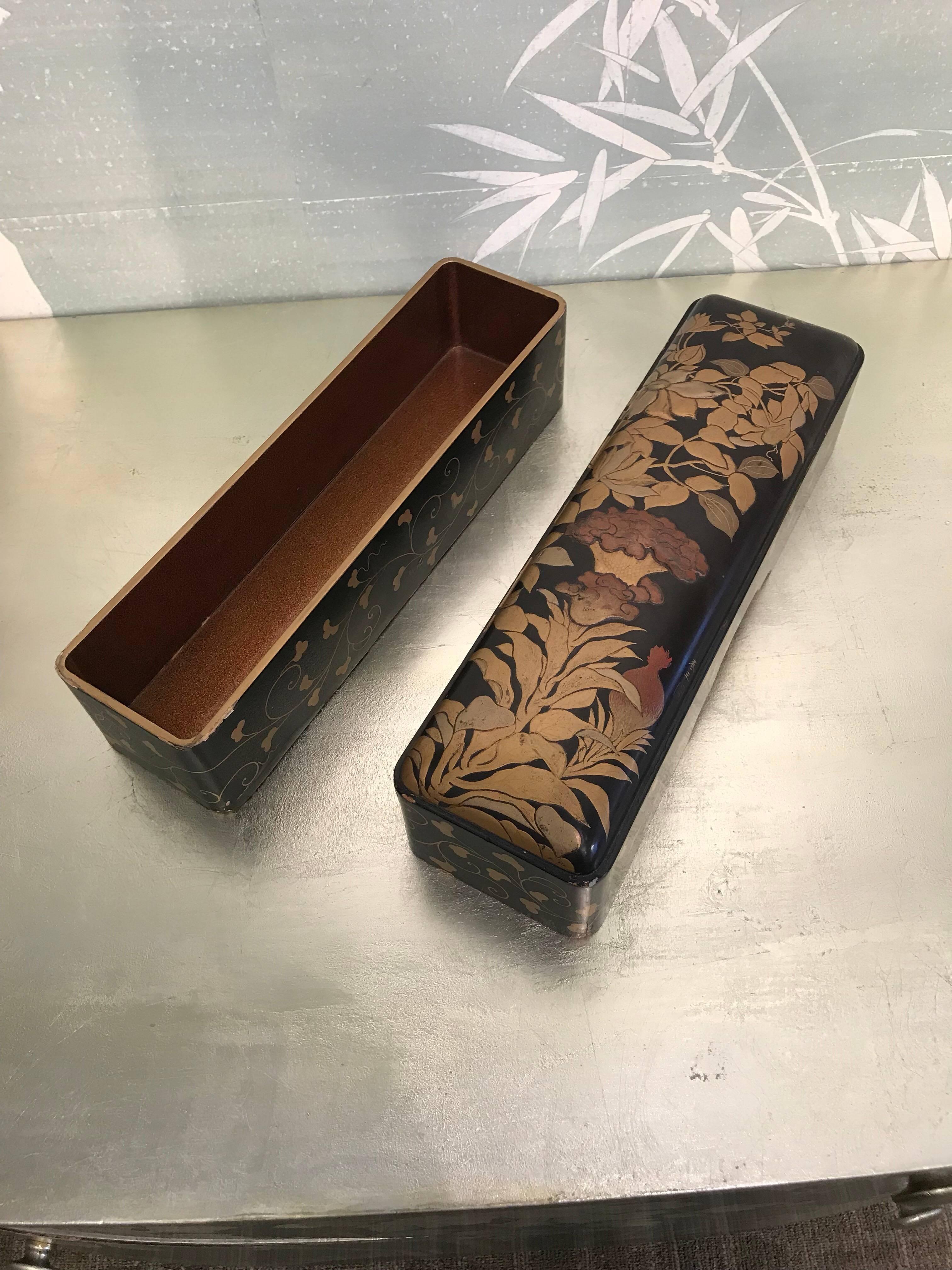 Small Japanese Lacquer Document Box In Good Condition In New York, NY