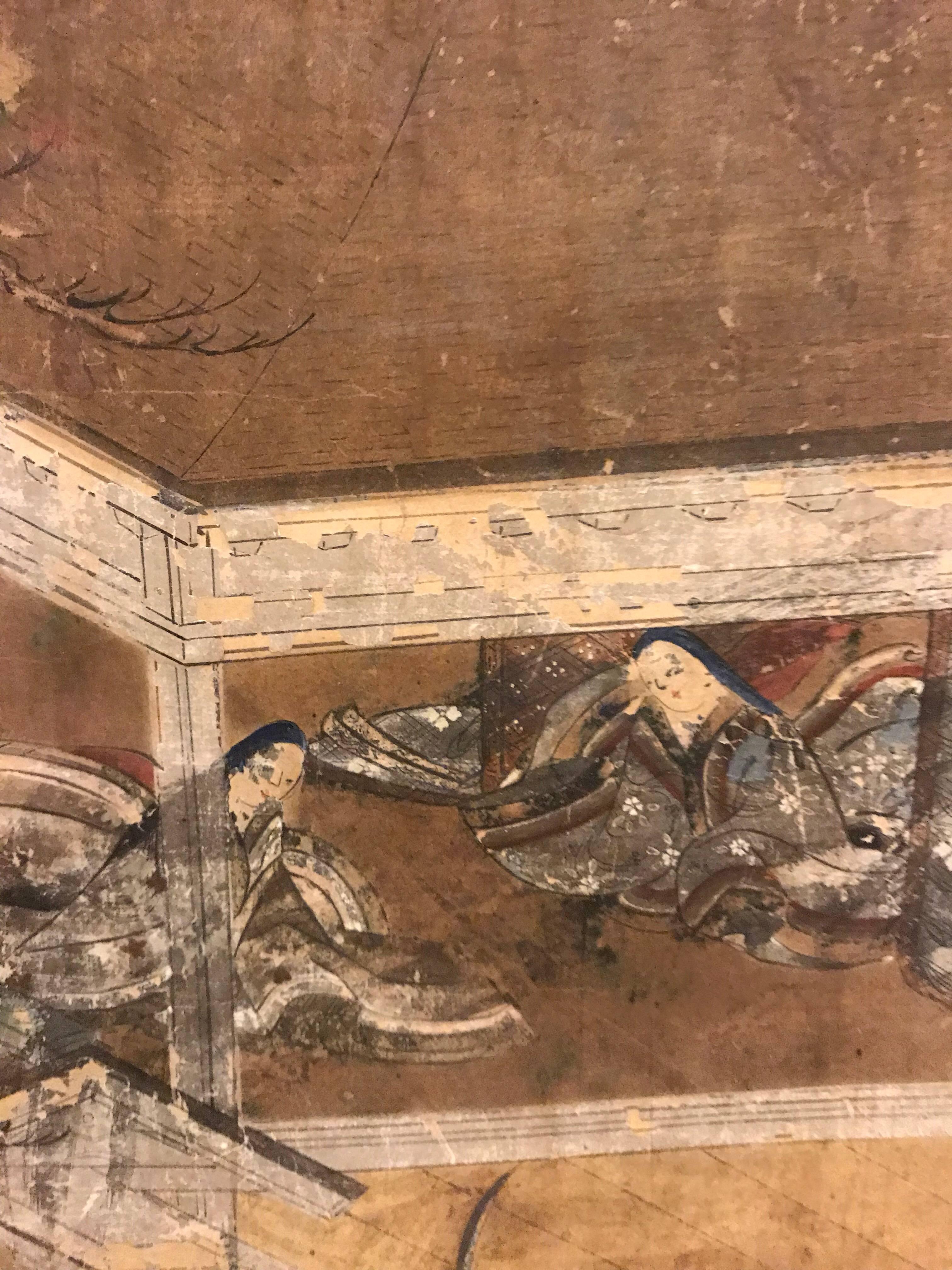 Three 18th Century Japanese Watercolors In Good Condition For Sale In New York, NY