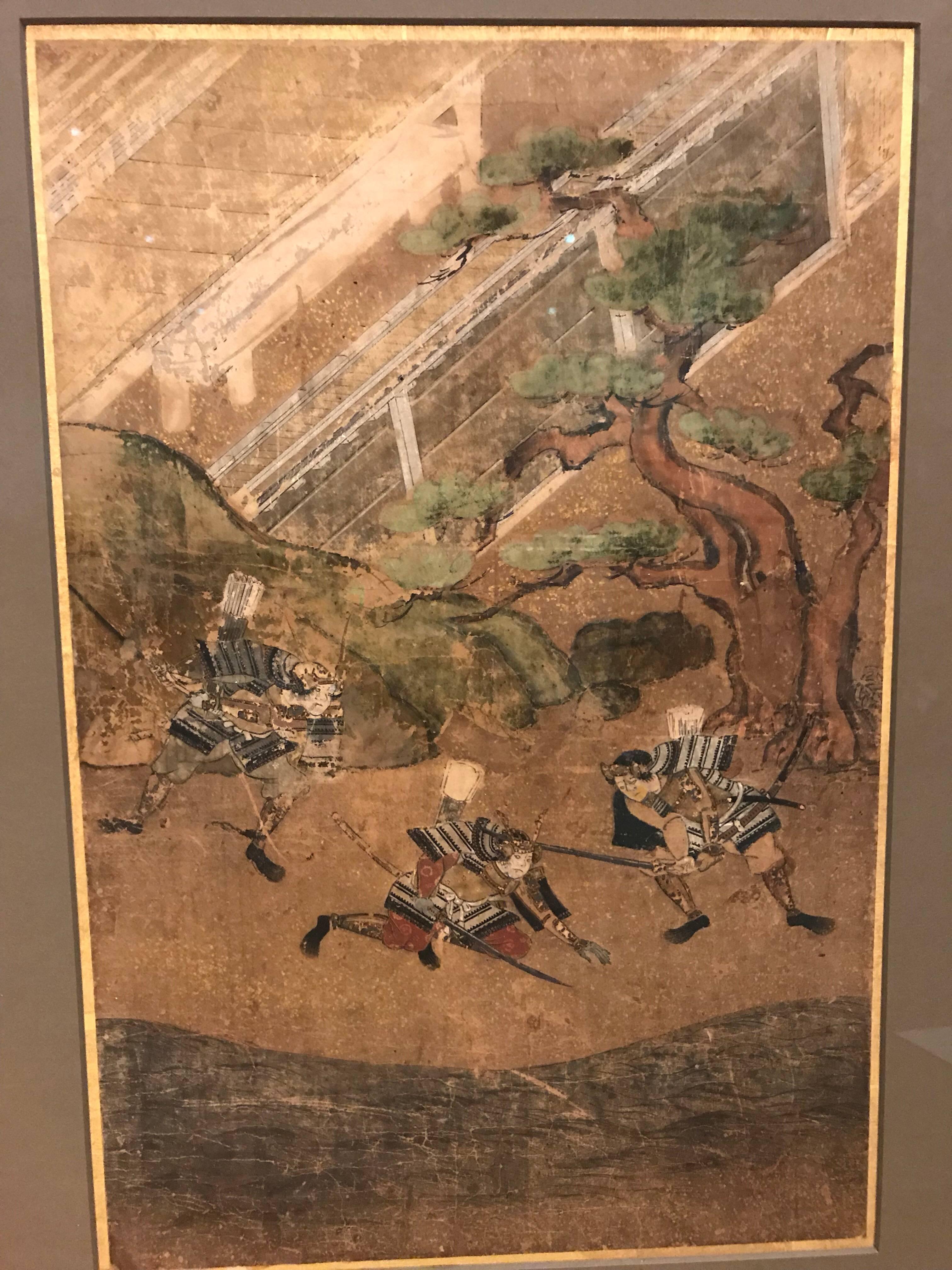 19th Century Three 18th Century Japanese Watercolors For Sale