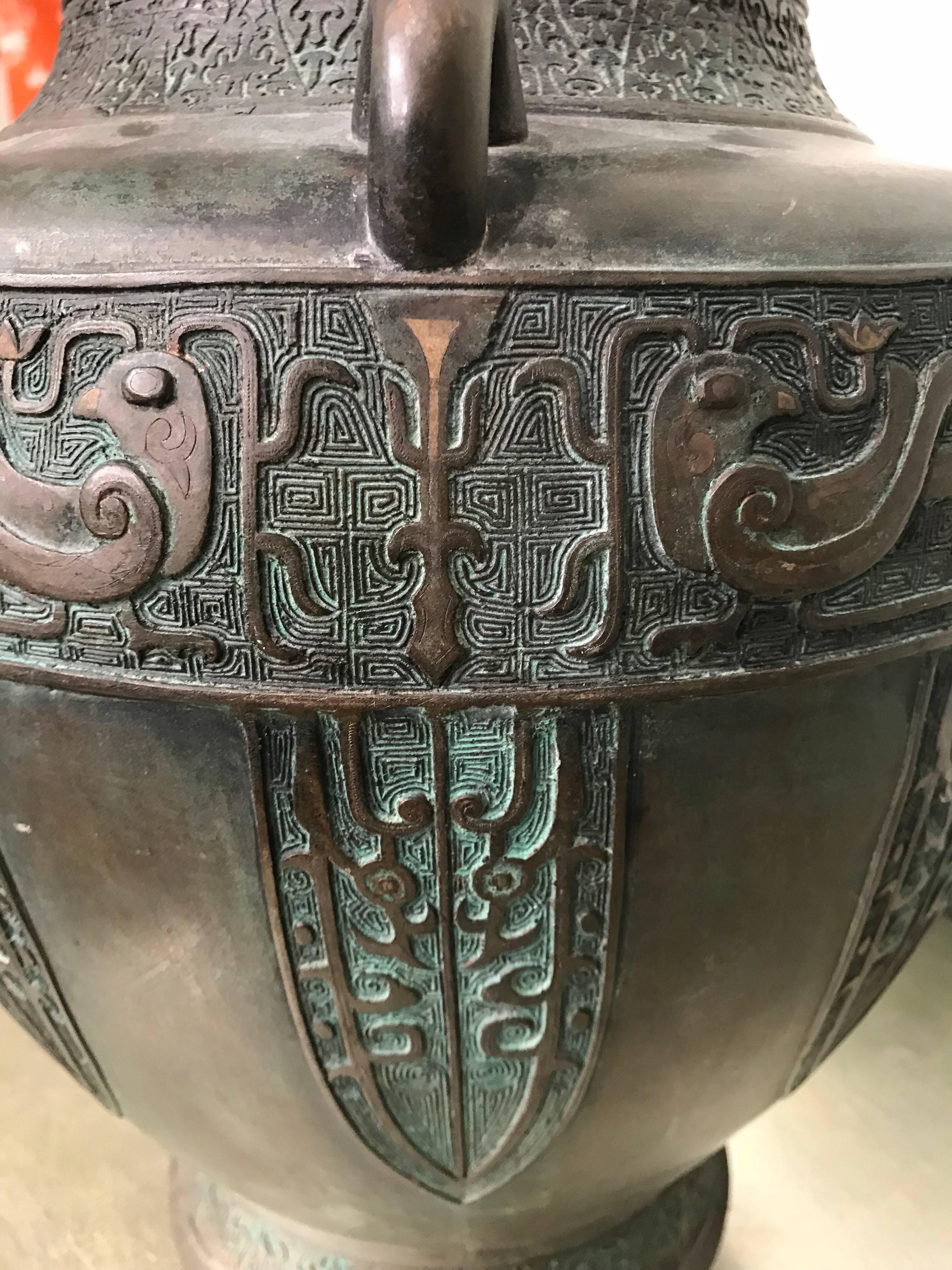 large bronze vase