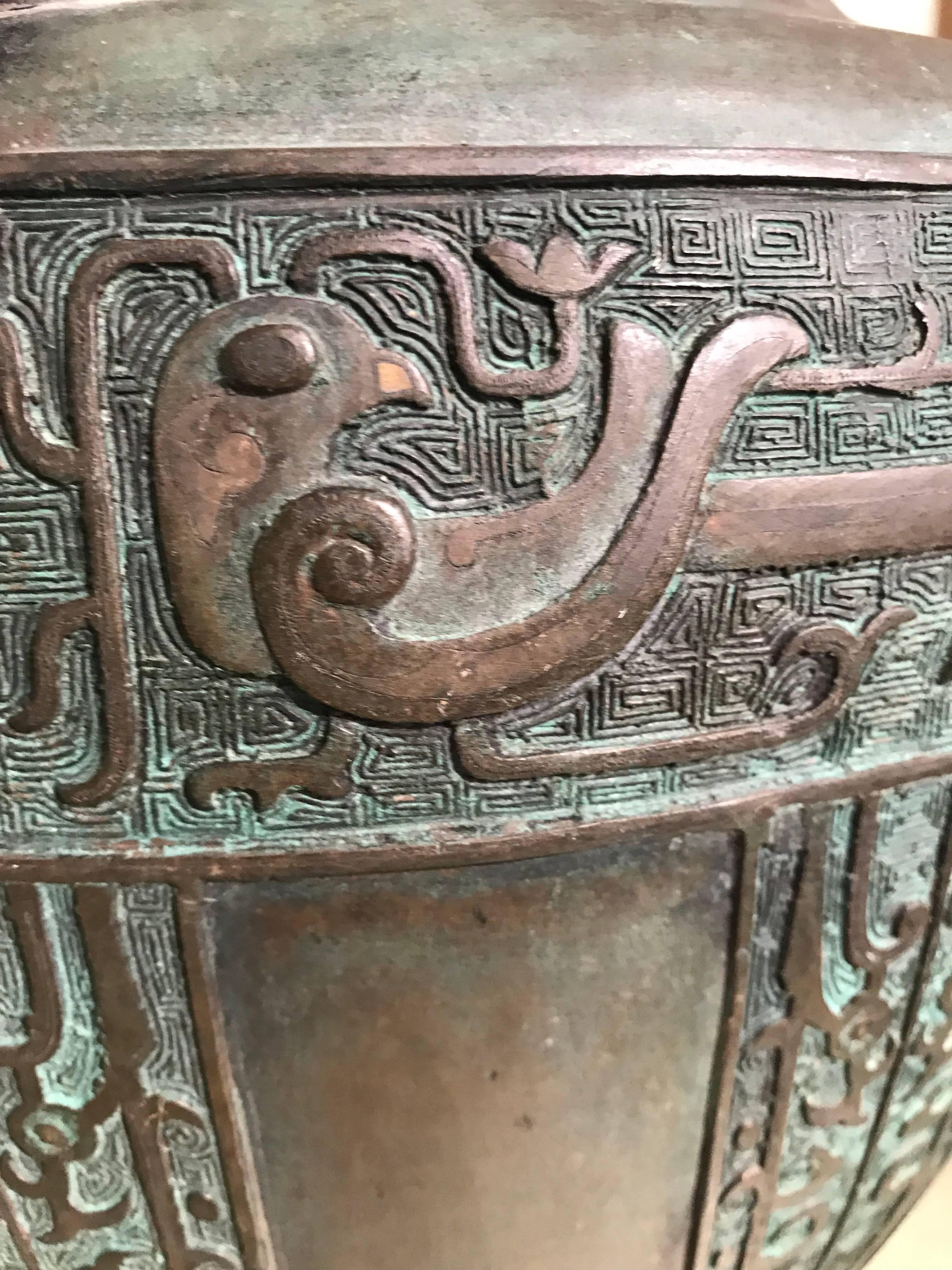 20th Century Large Bronze Japanese Vase For Sale