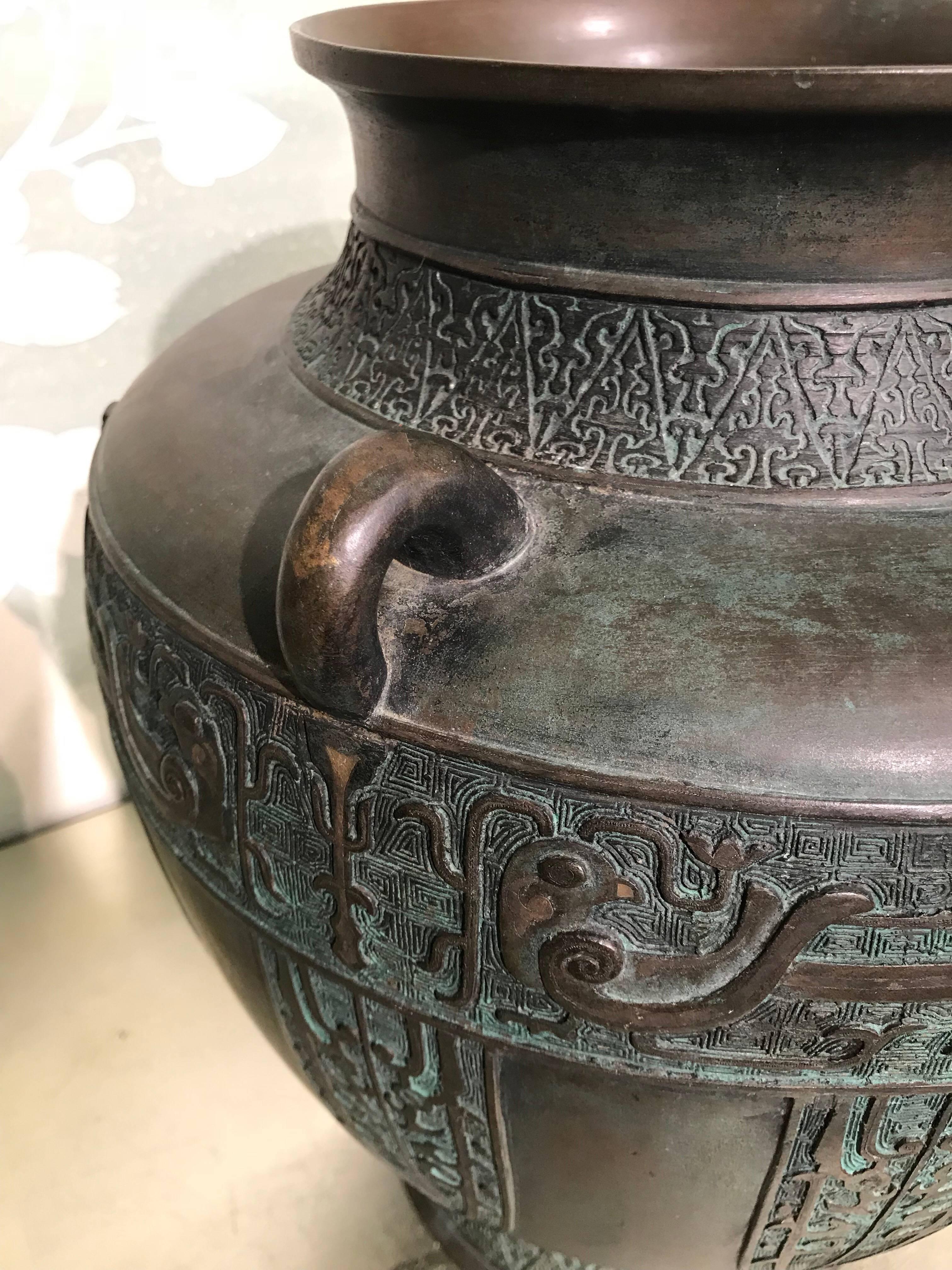 Large Bronze Japanese Vase For Sale 2