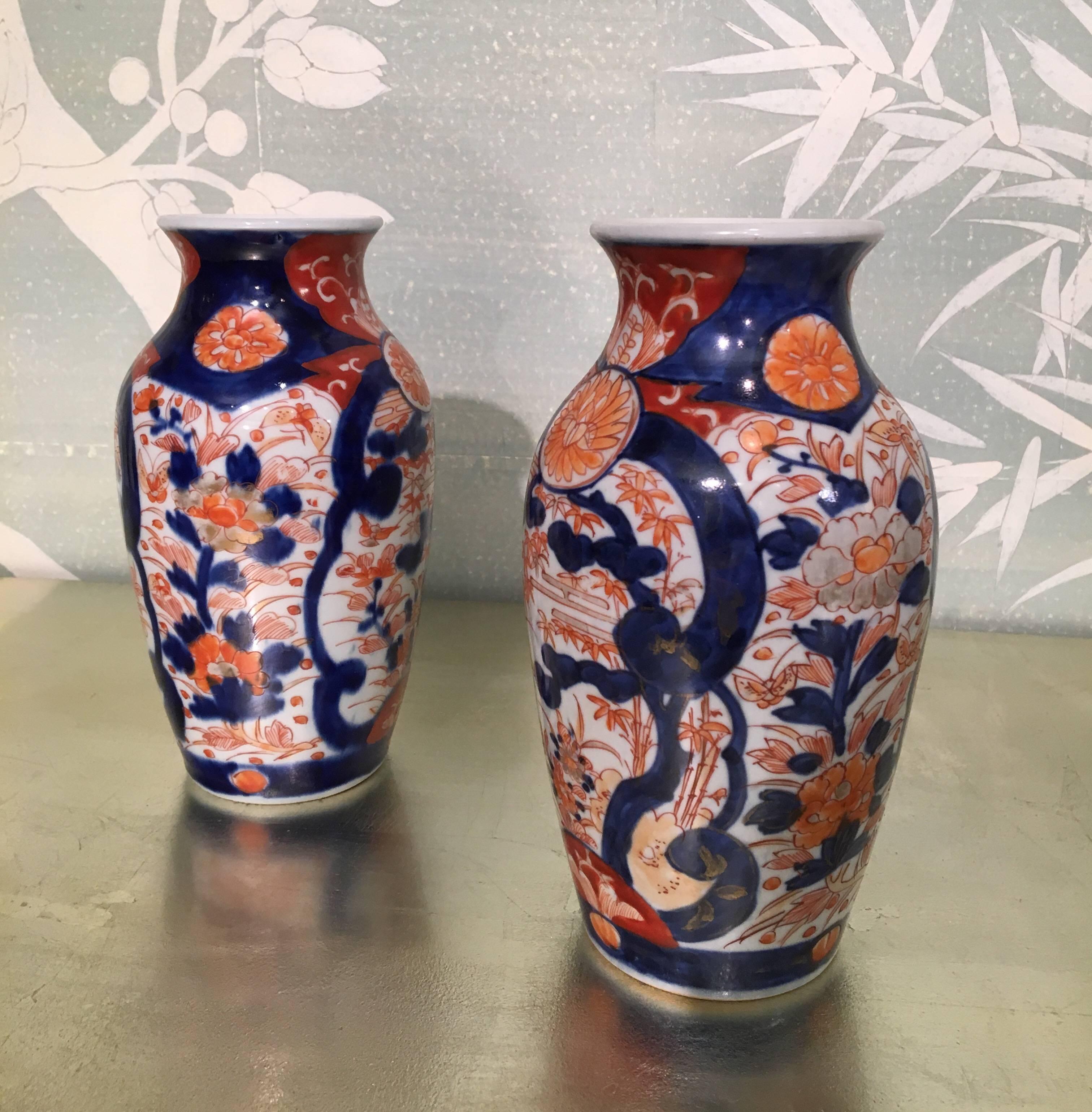 Porcelain Pair of Imari Vases