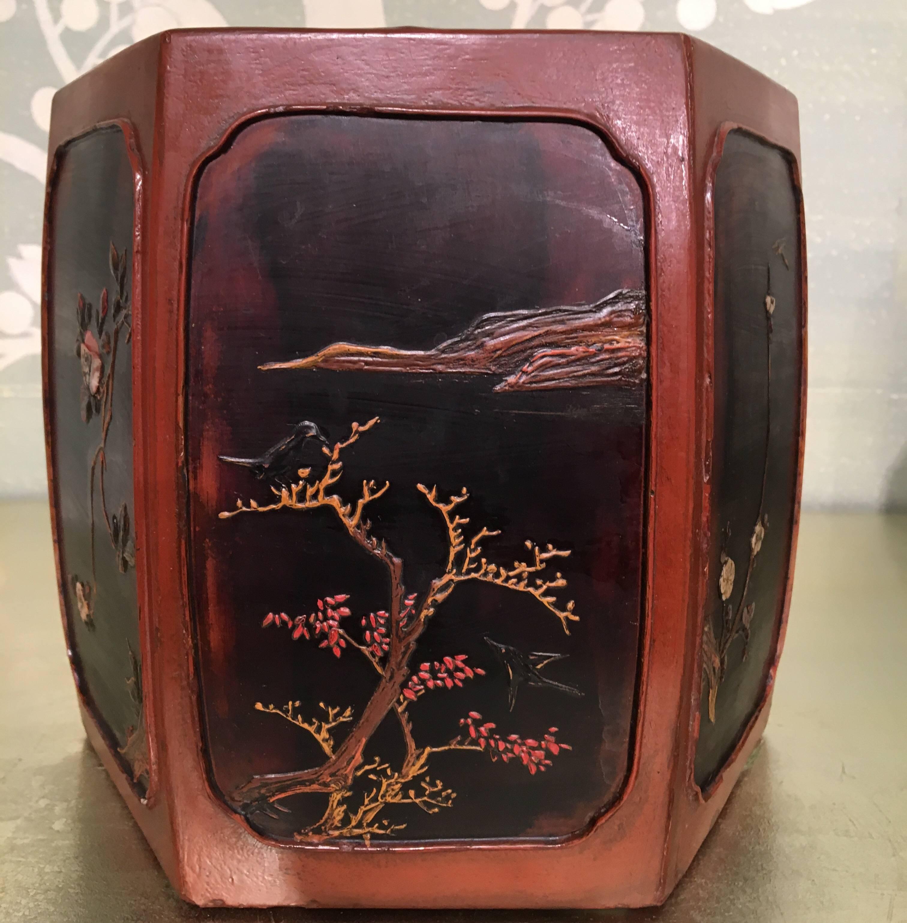 Hand-Painted Pair of Japanese Cache Pots For Sale