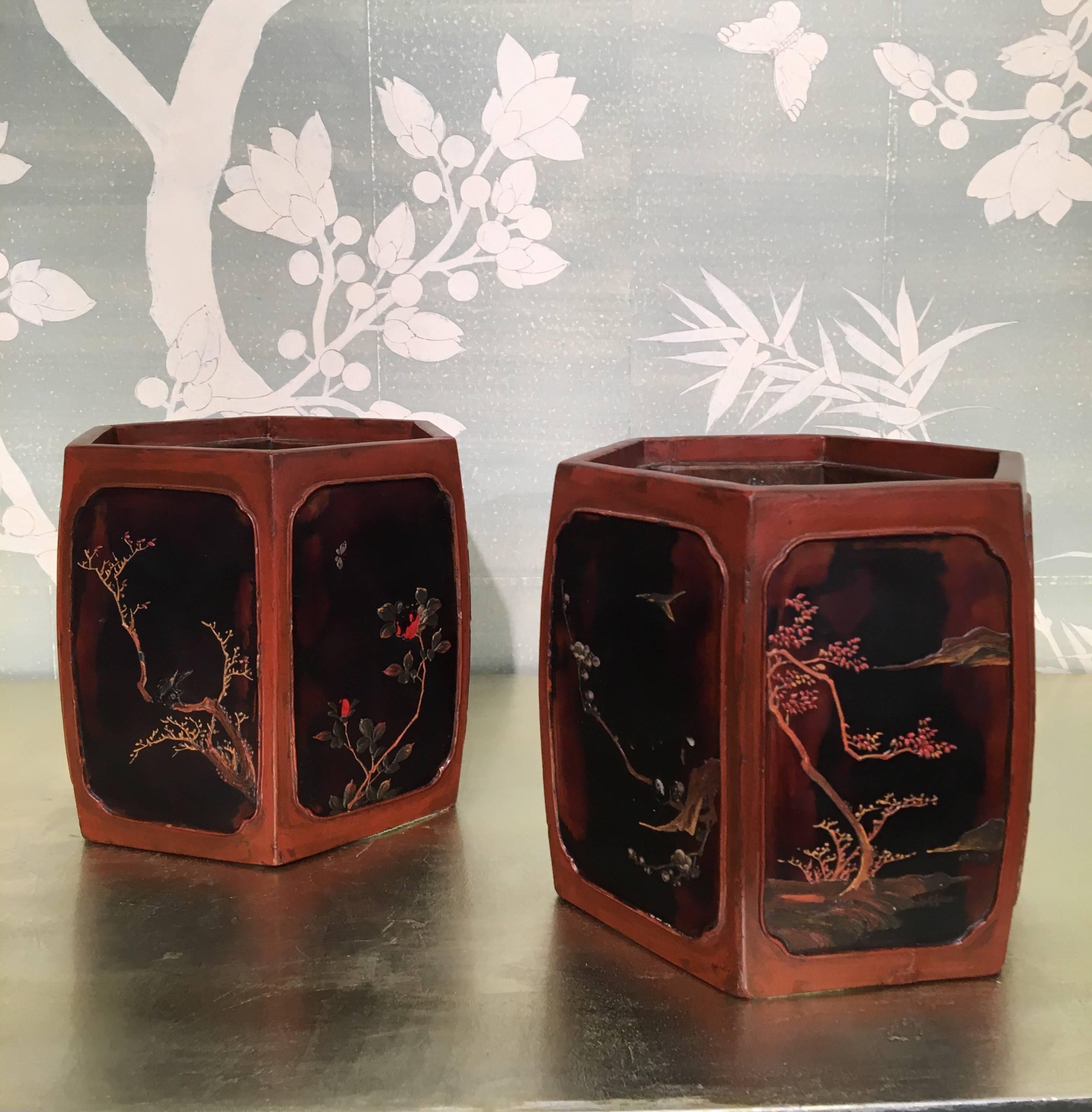 Pair of Japanese Cache Pots For Sale 2