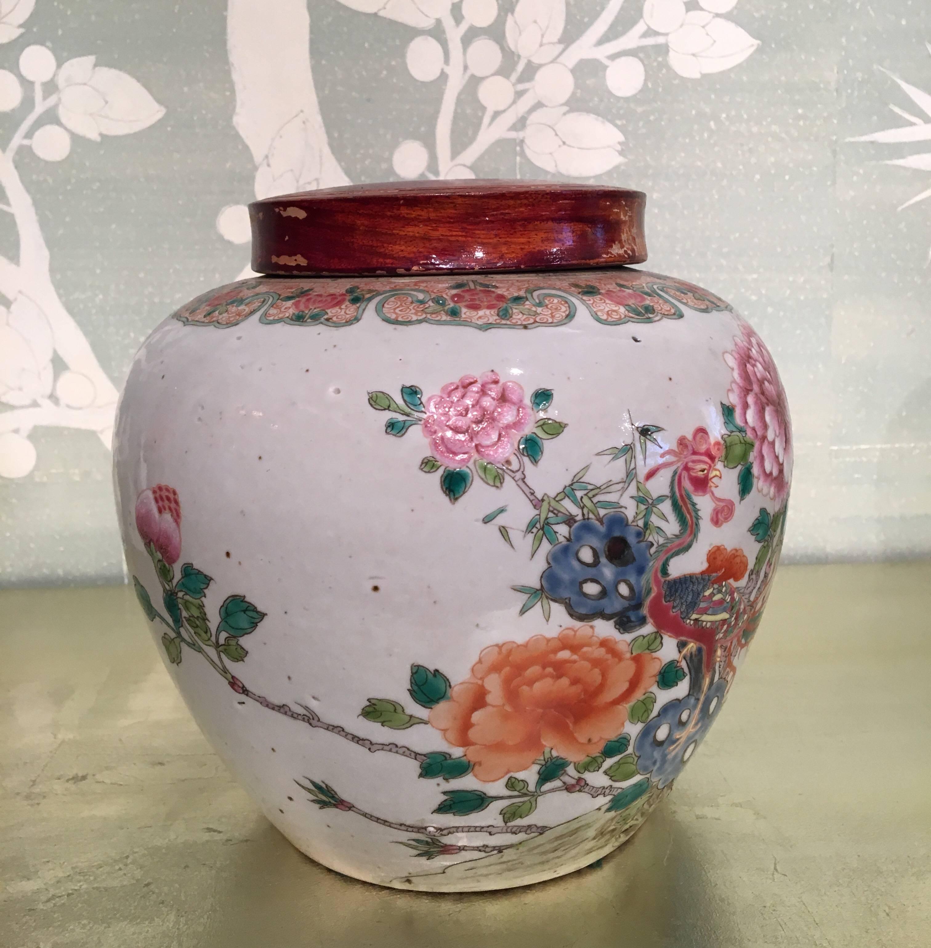 Porcelain Pair of 19th Century Chinese Ginger Jars For Sale