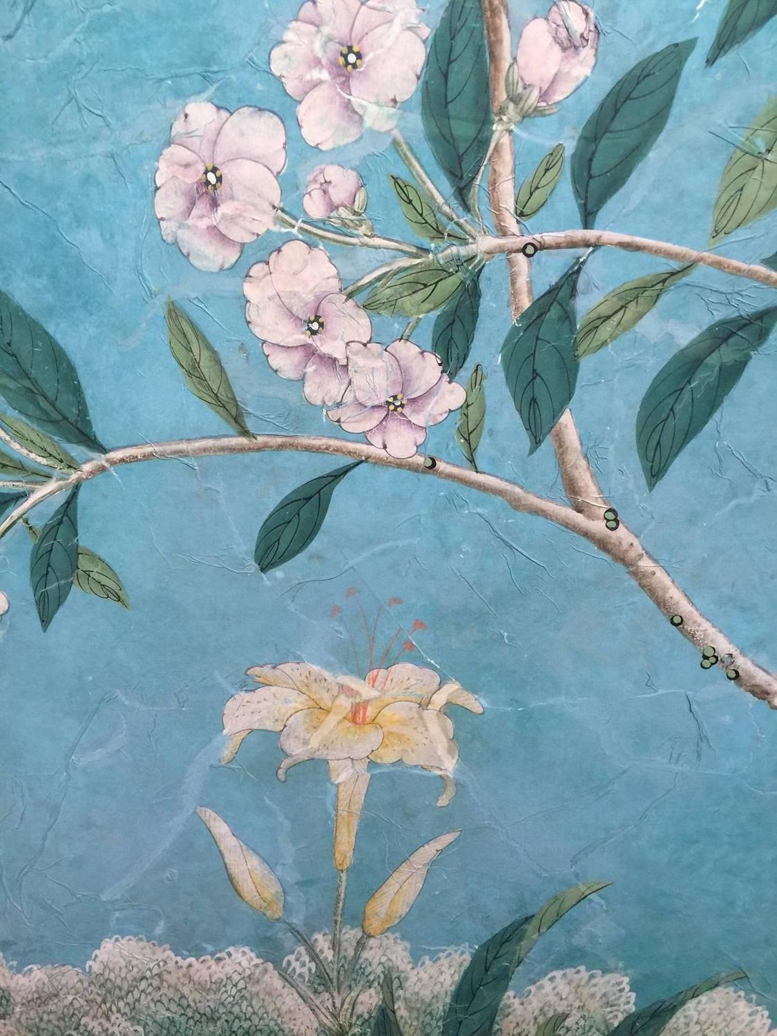 Framed HandPainted Gracie Wallpaper at 1stdibs