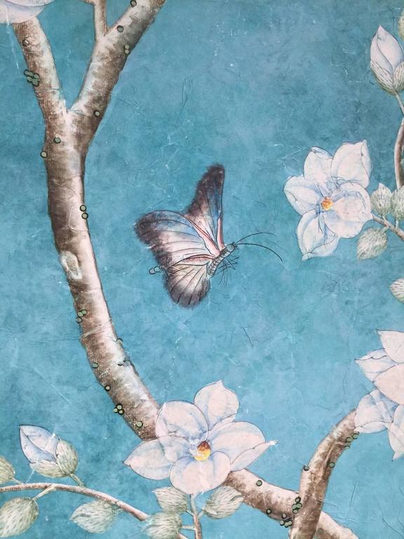 Framed HandPainted Gracie Wallpaper at 1stDibs