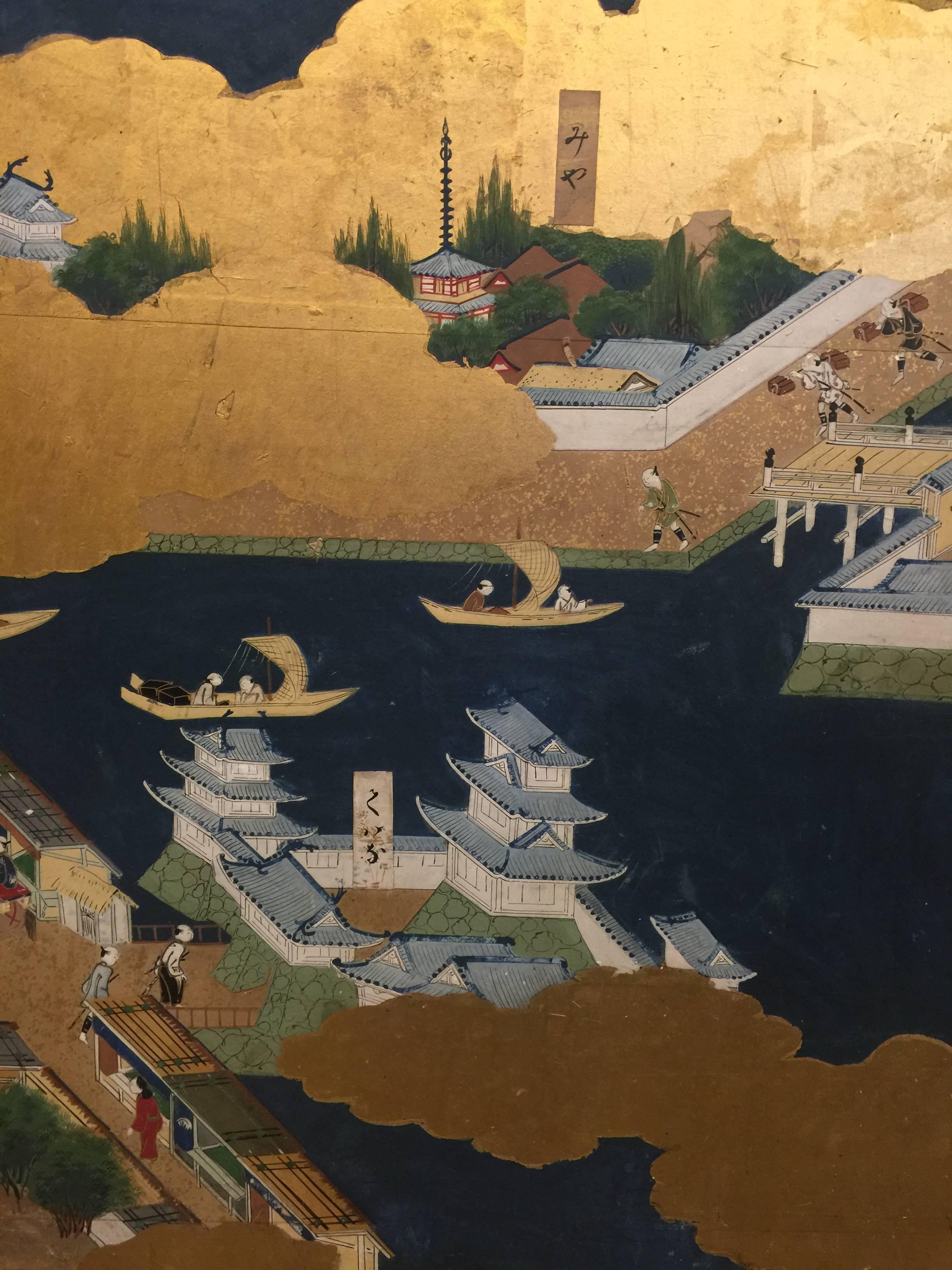 18th Century Six-Fold Japanese Screen 