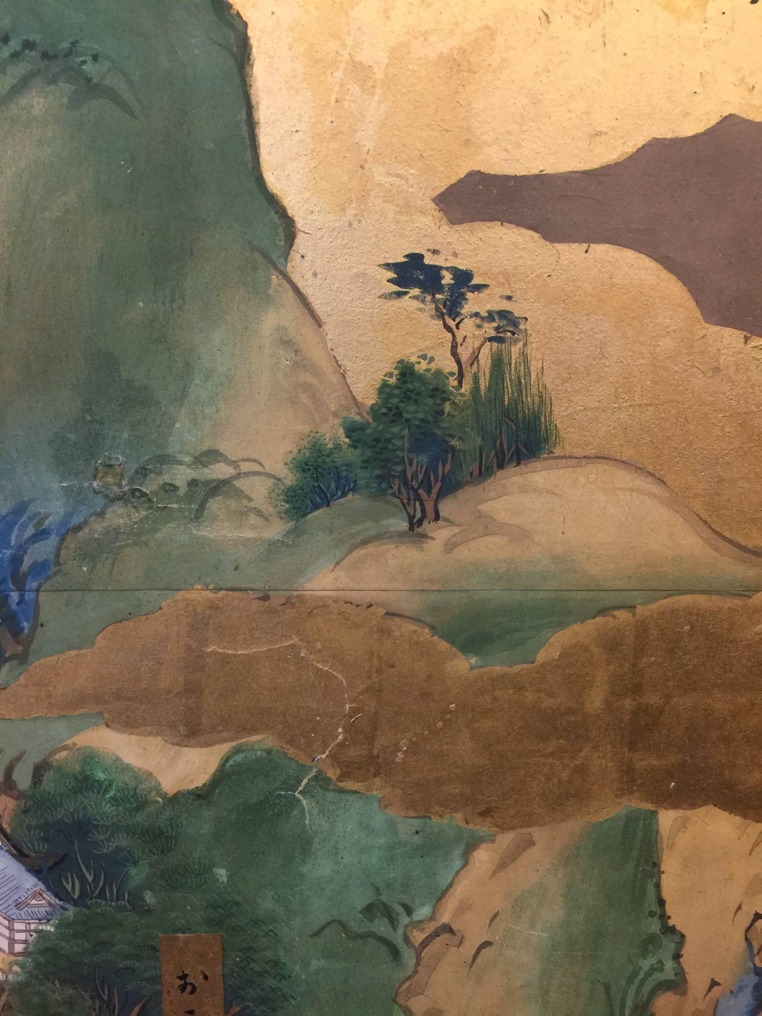 18th Century Six-Fold Japanese Screen 